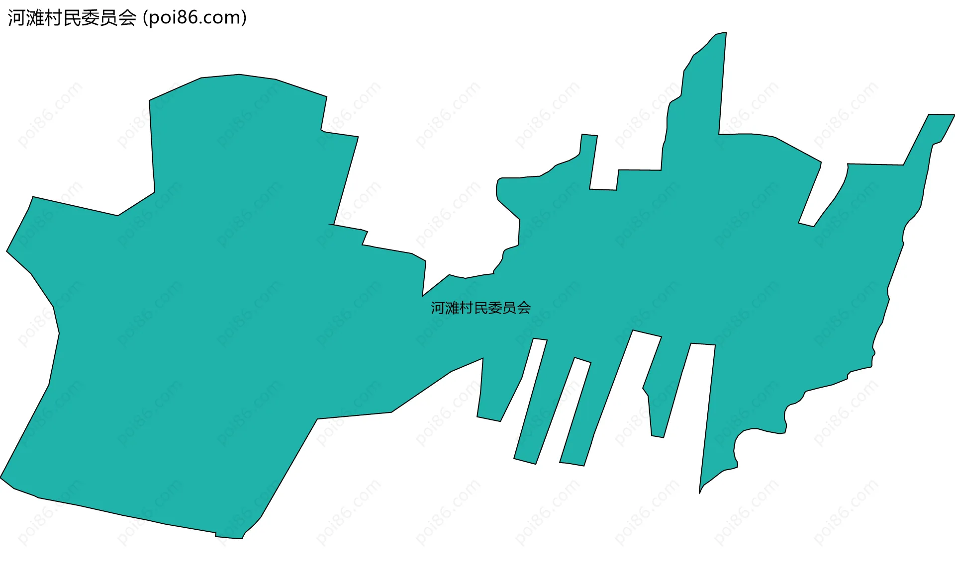 河滩村民委员会边界地图