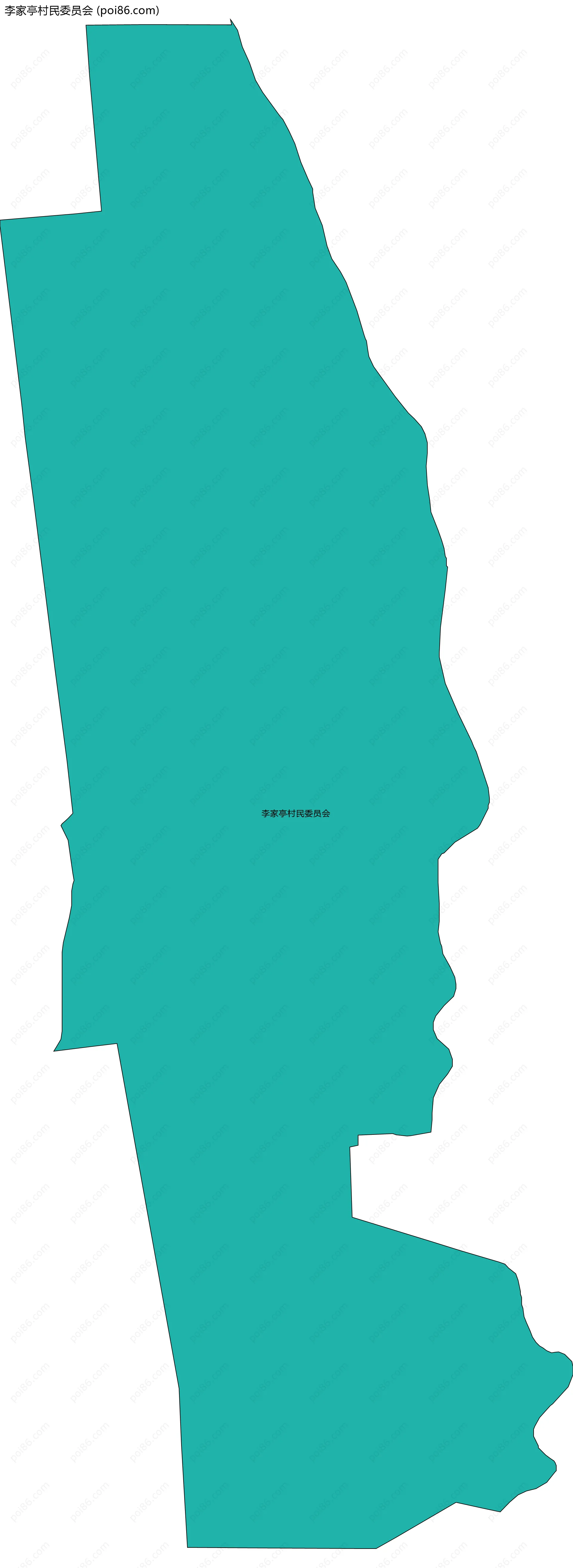 李家亭村民委员会边界地图