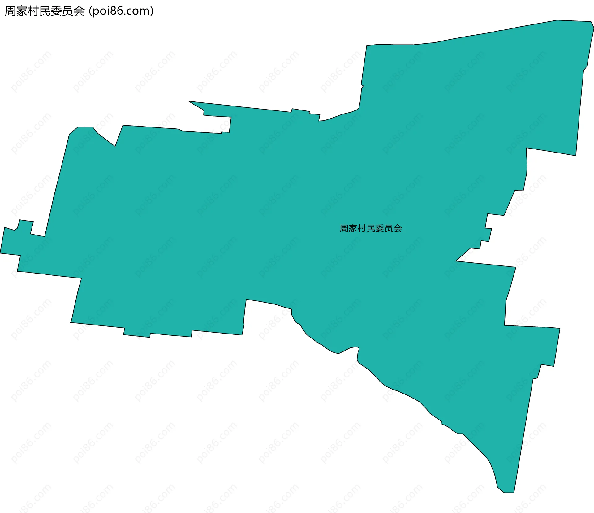 周家村民委员会边界地图