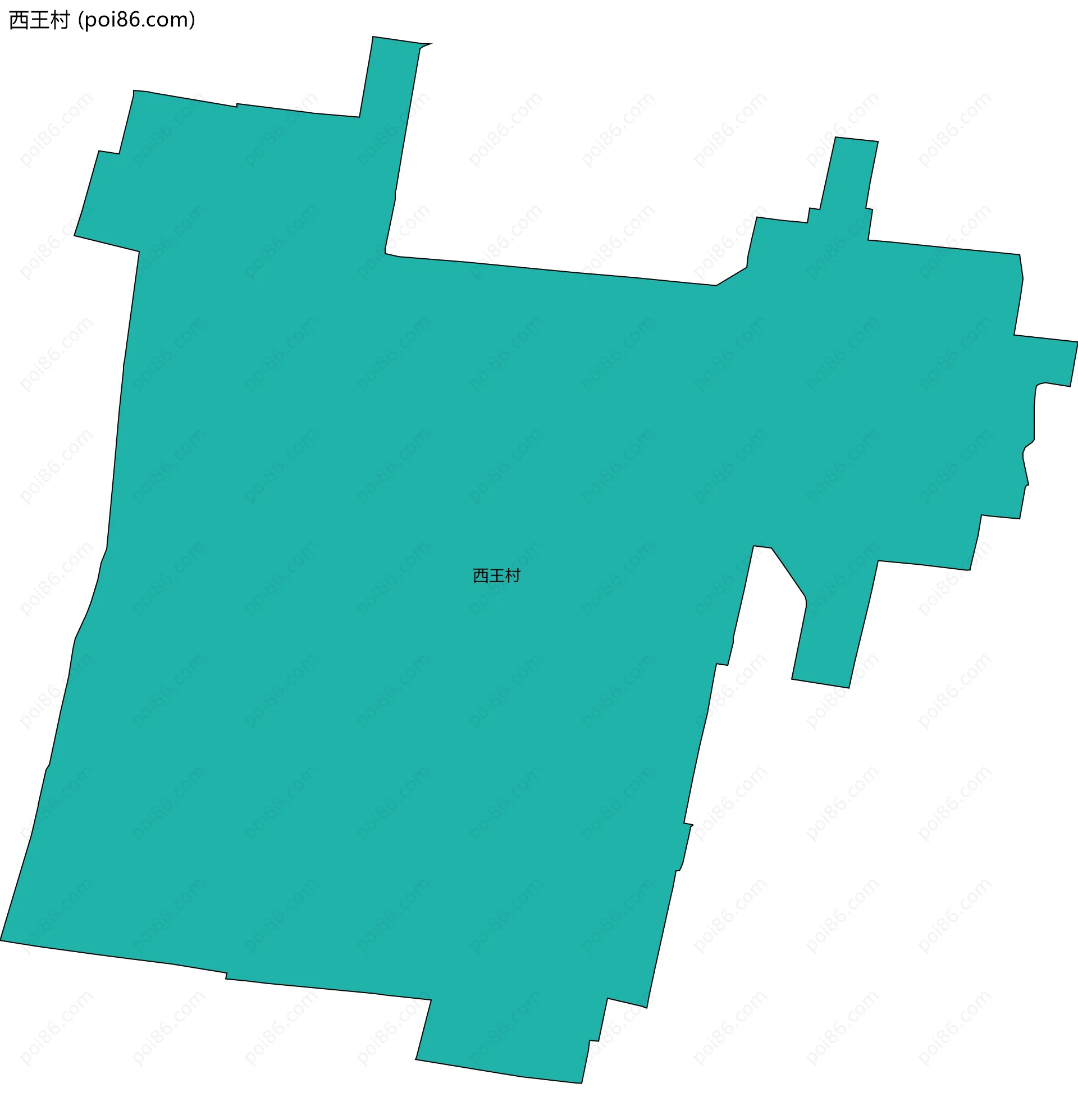 西王村边界地图