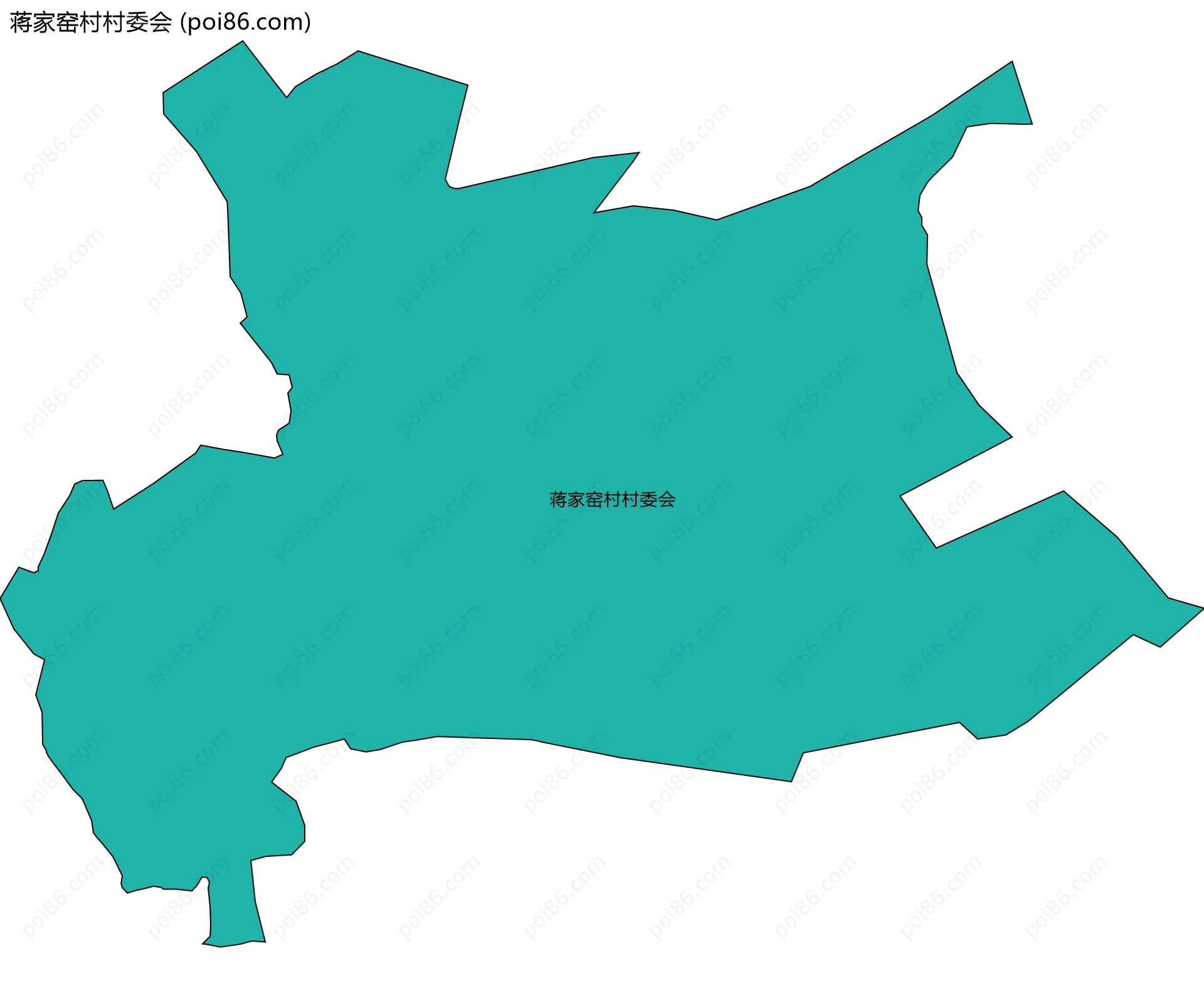 蒋家窑村村委会边界地图