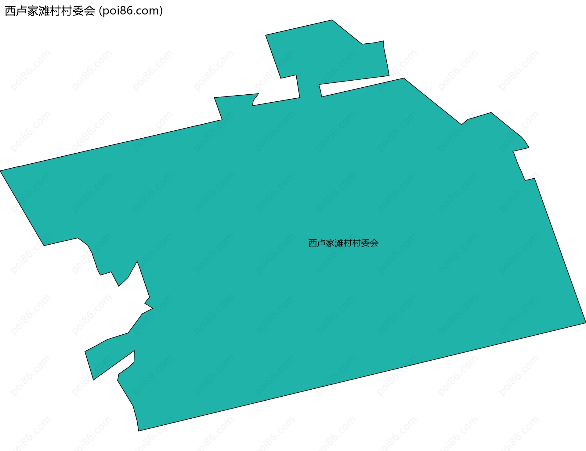 西卢家滩村村委会边界地图