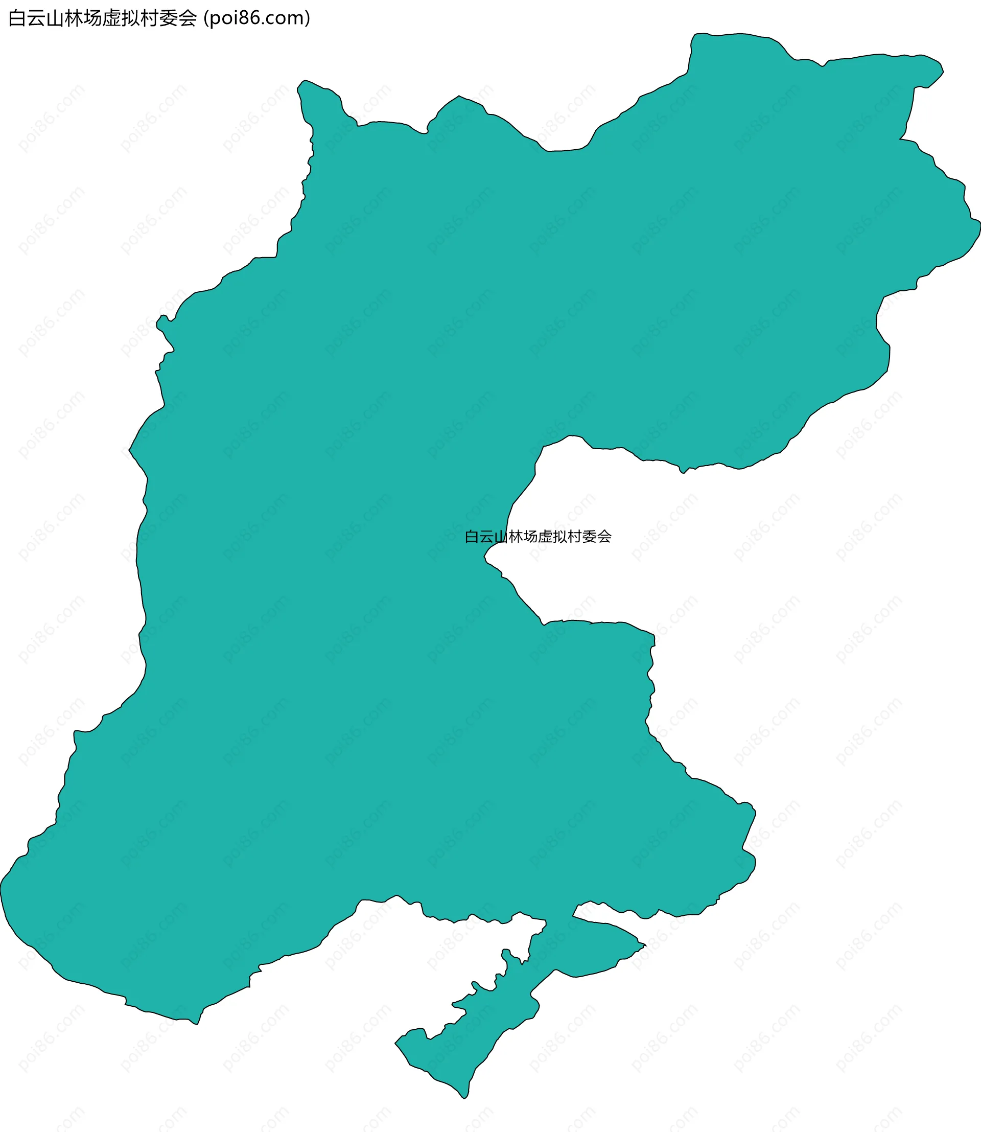 白云山林场虚拟村委会边界地图