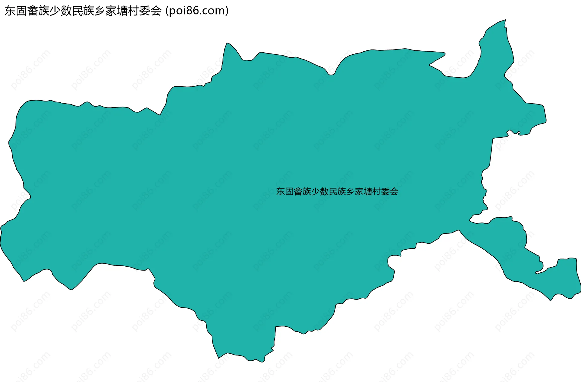 东固畲族少数民族乡家塘村委会边界地图