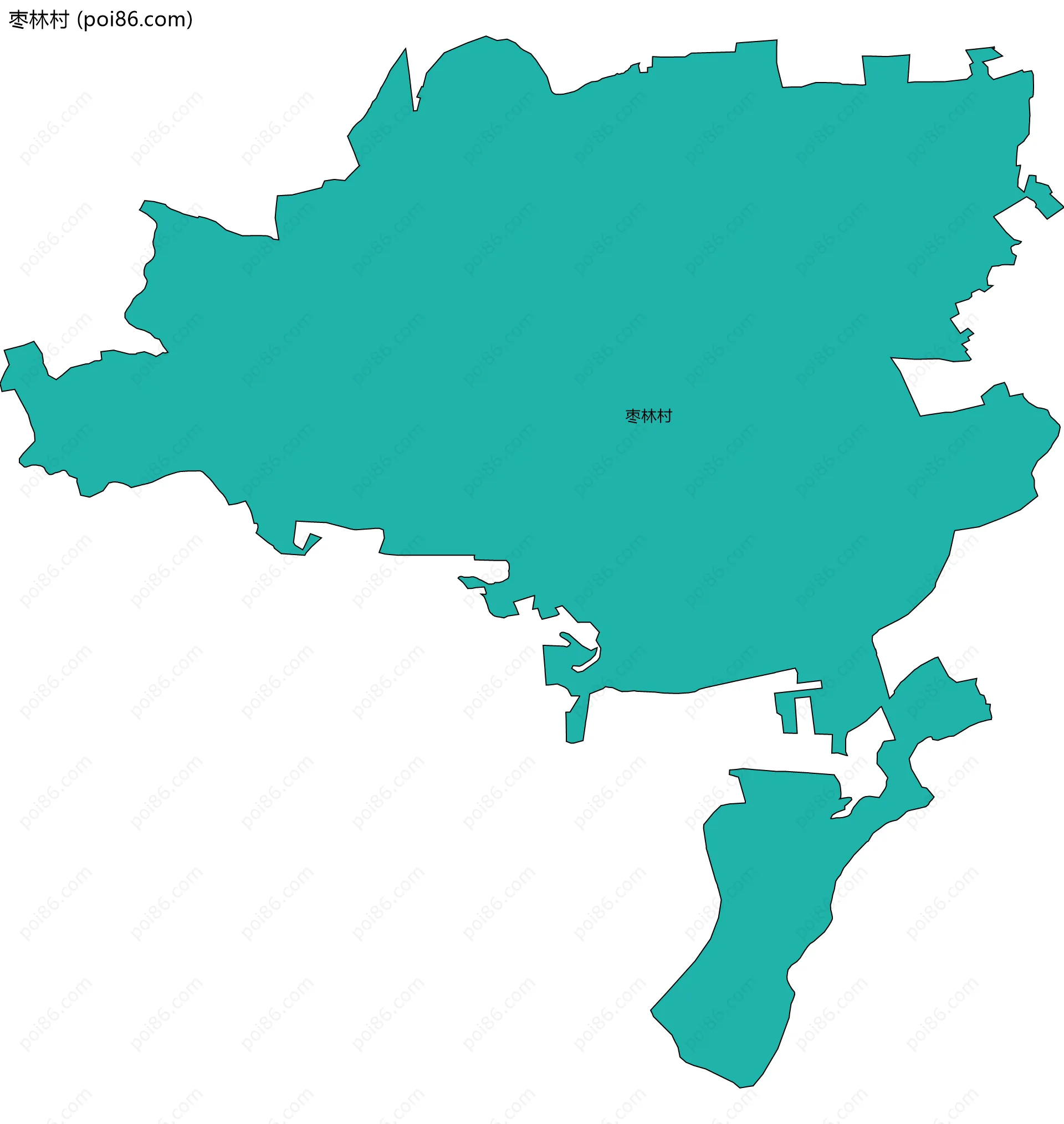 枣林村边界地图