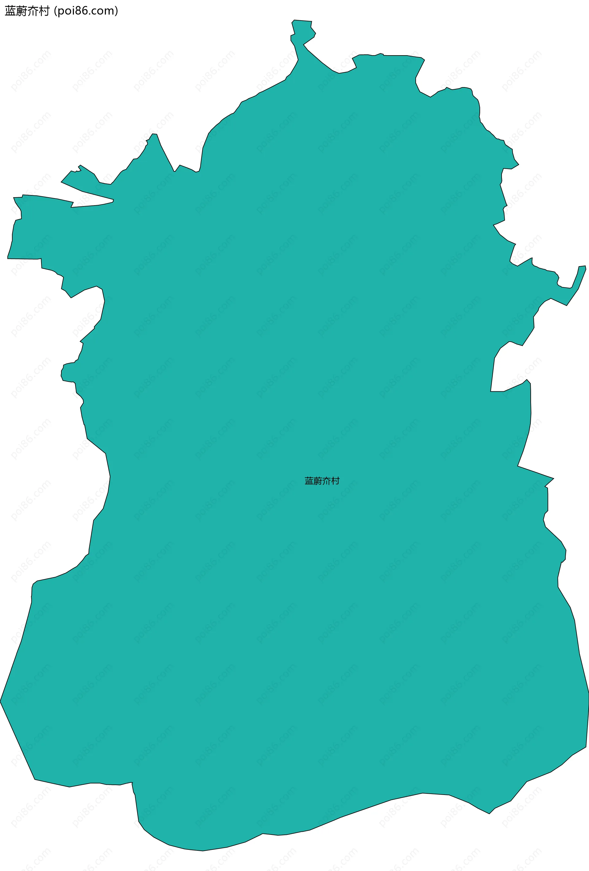 蓝蔚夼村边界地图