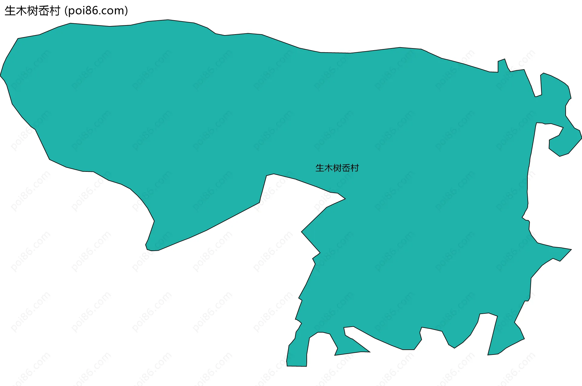 生木树岙村边界地图