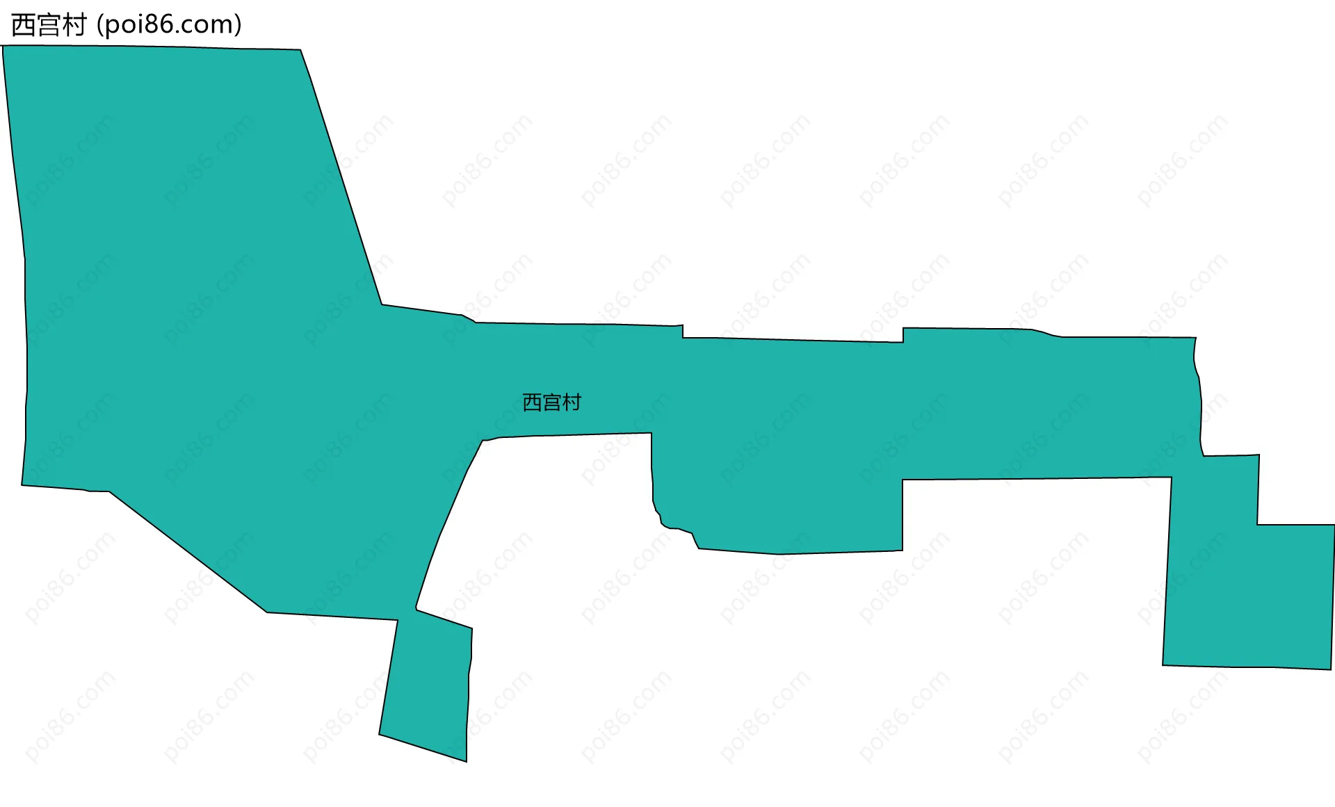 西宫村边界地图