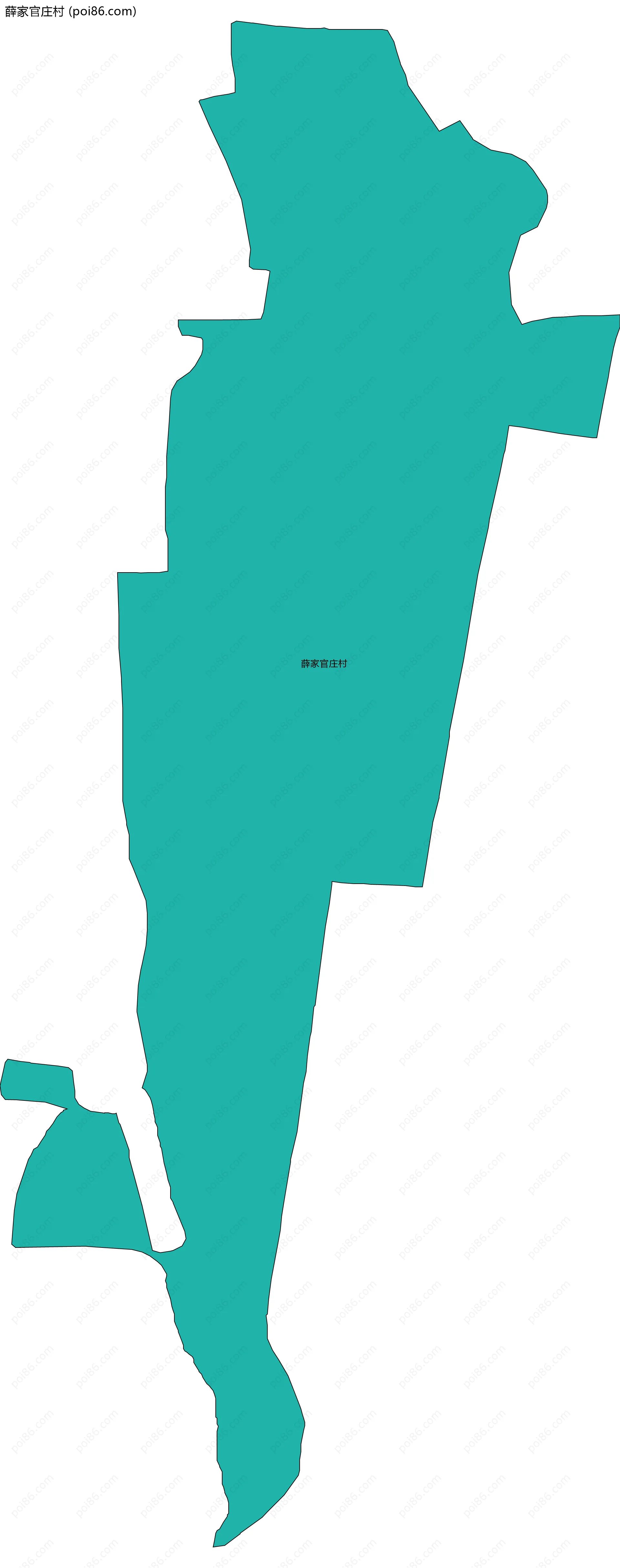 薛家官庄村边界地图