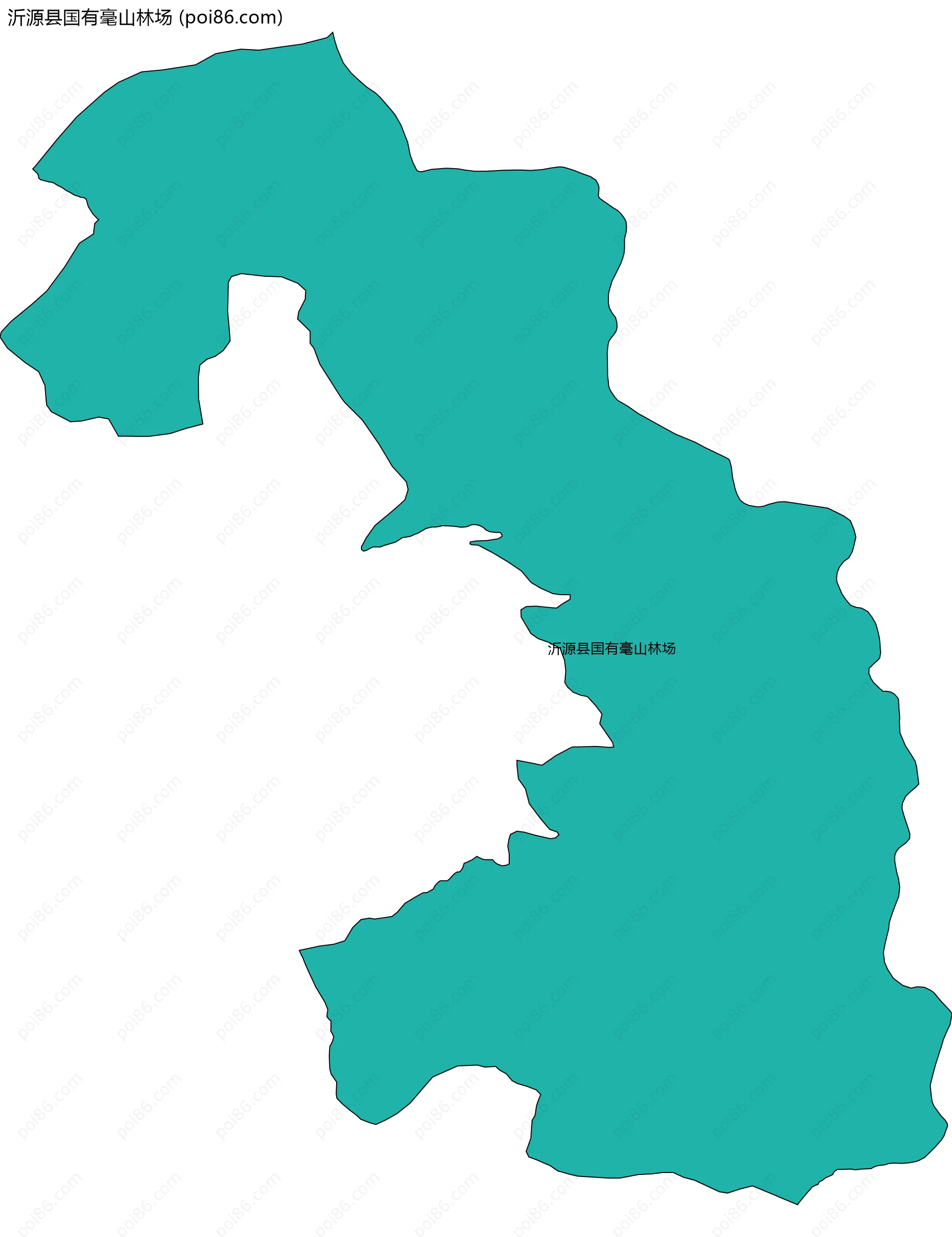 沂源县国有毫山林场边界地图