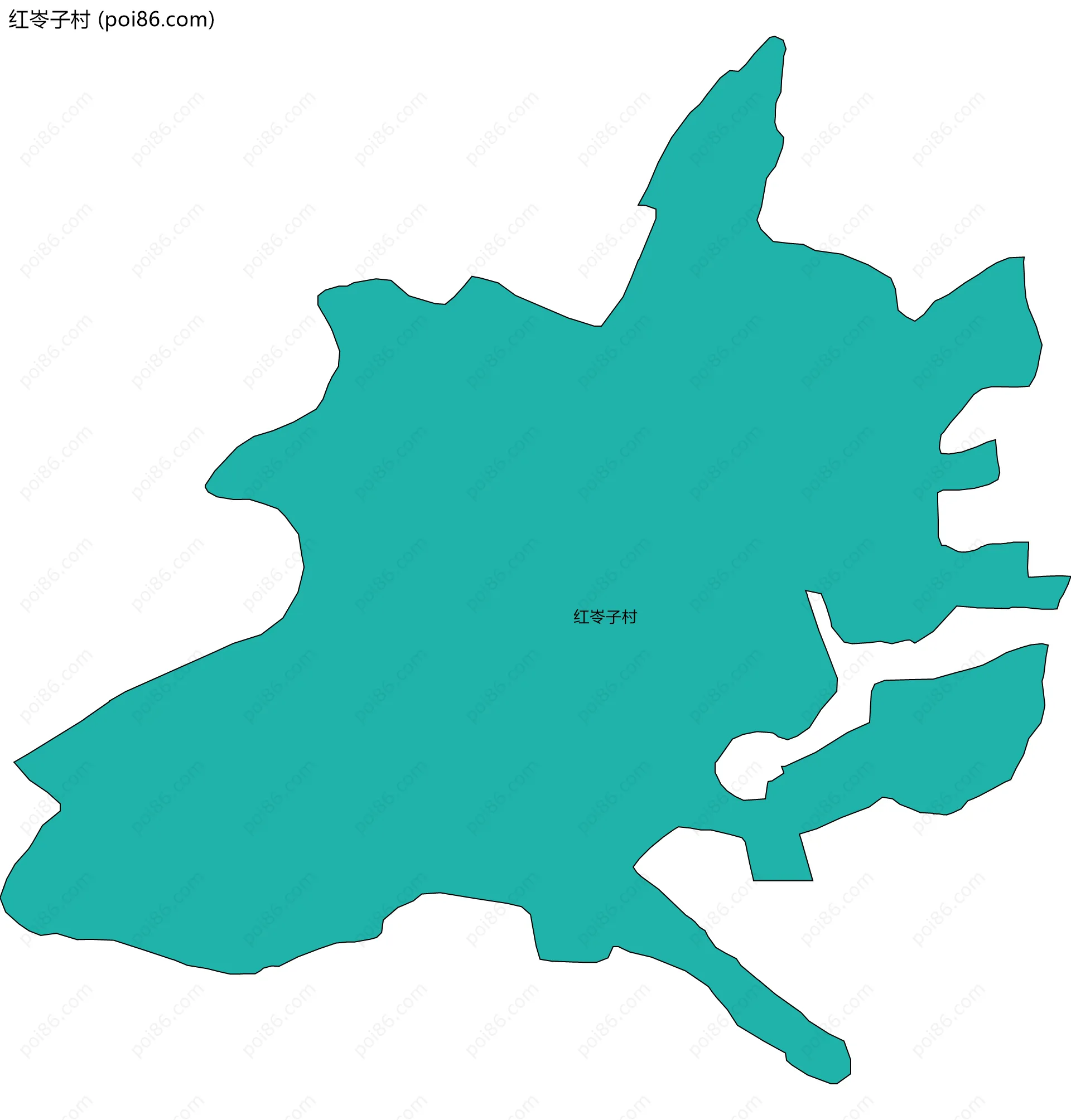 红岺子村边界地图