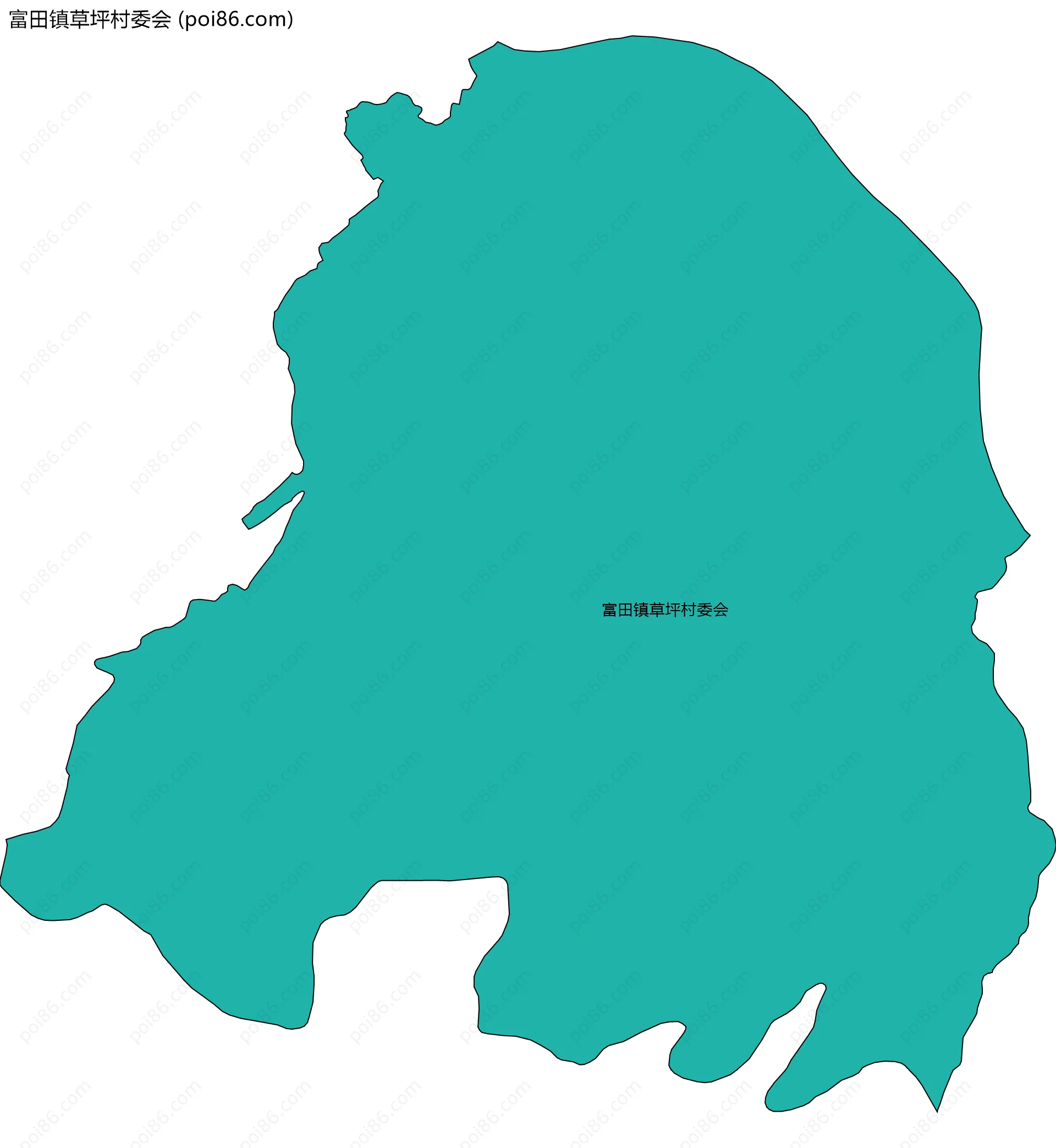 富田镇草坪村委会边界地图