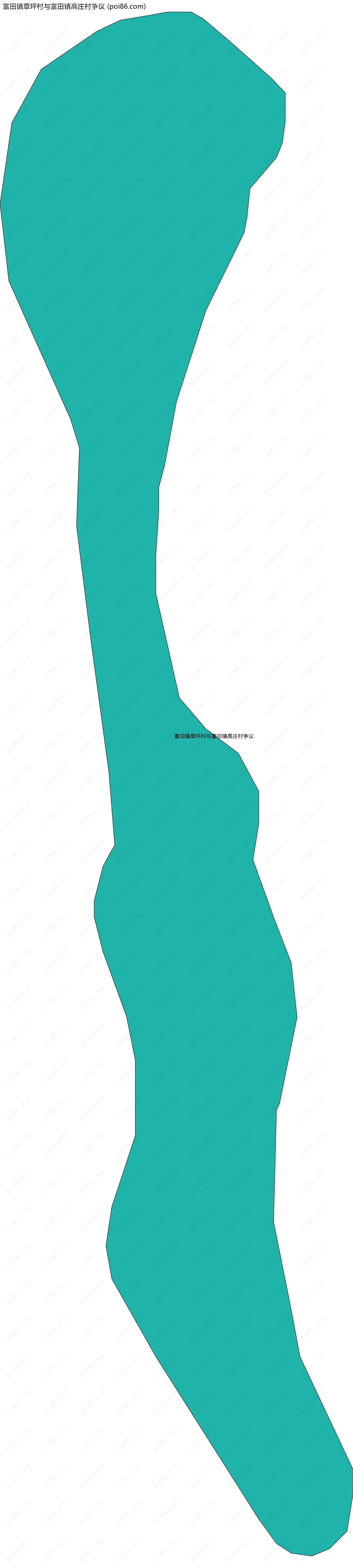 富田镇草坪村与富田镇高庄村争议边界地图