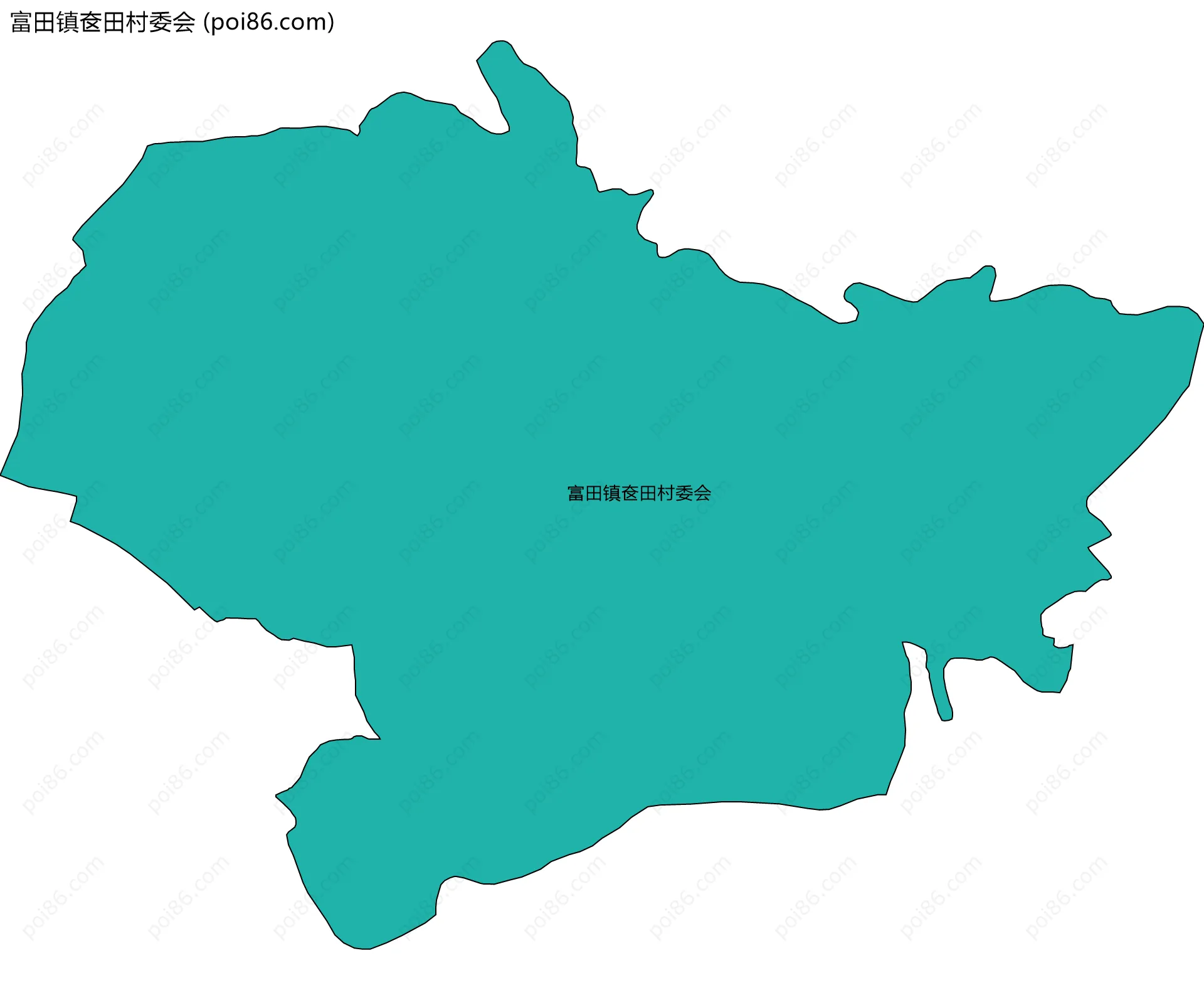 富田镇奁田村委会边界地图