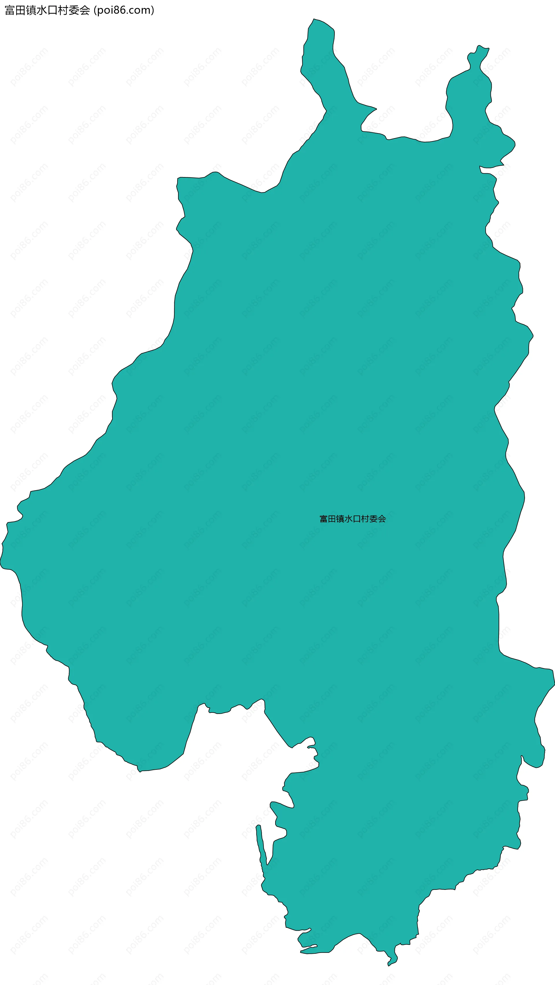 富田镇水口村委会边界地图