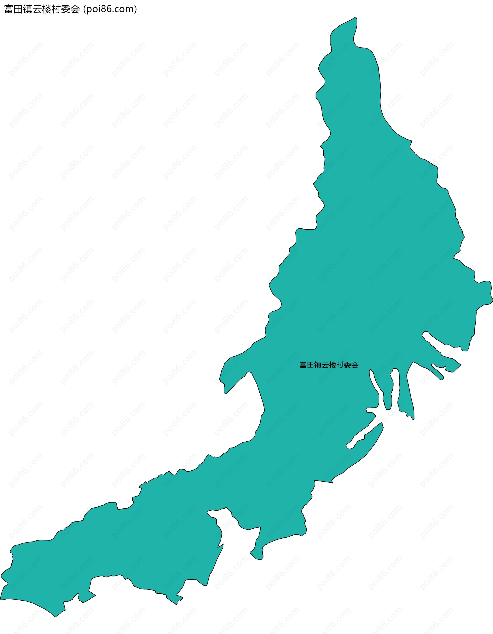 富田镇云楼村委会边界地图