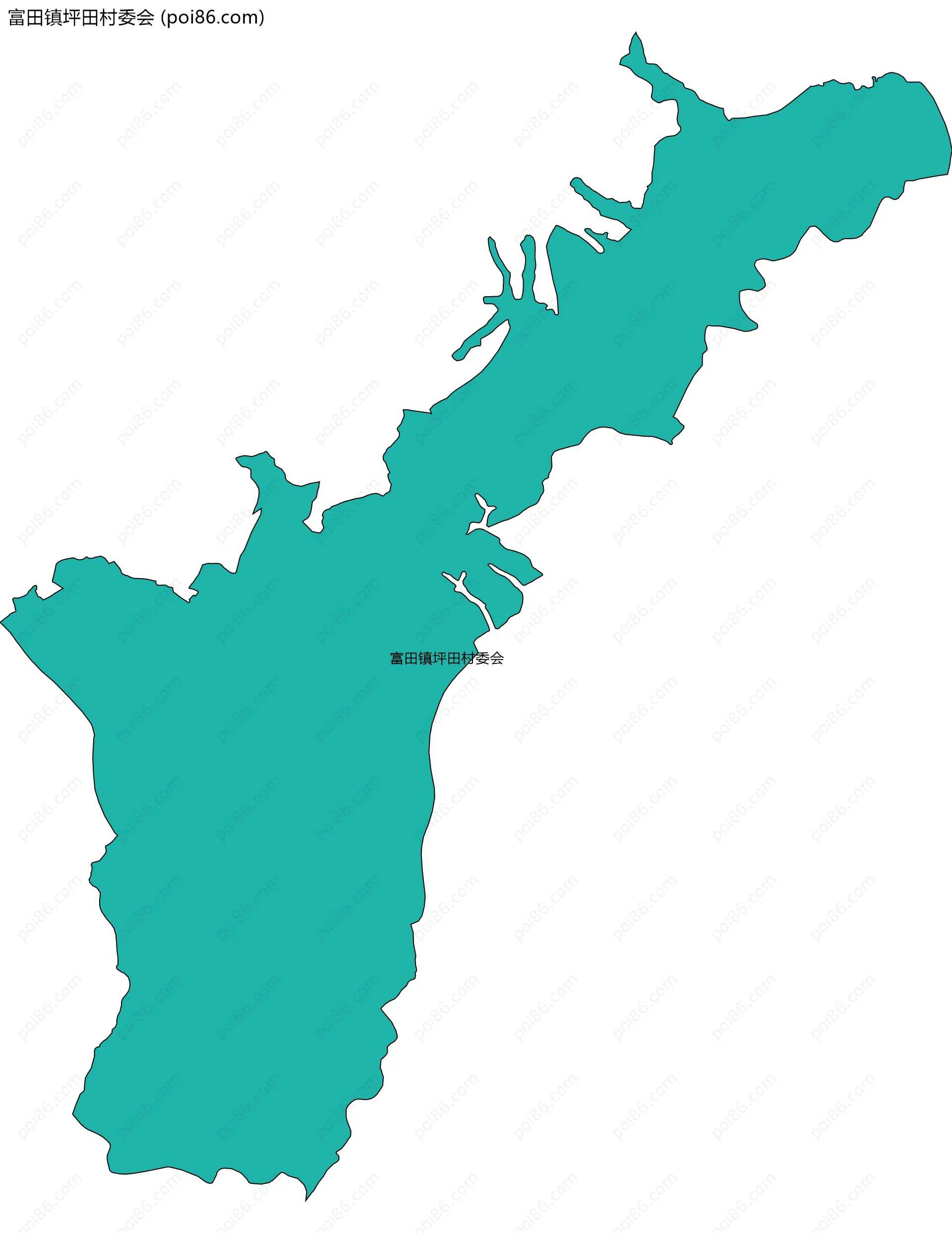 富田镇坪田村委会边界地图
