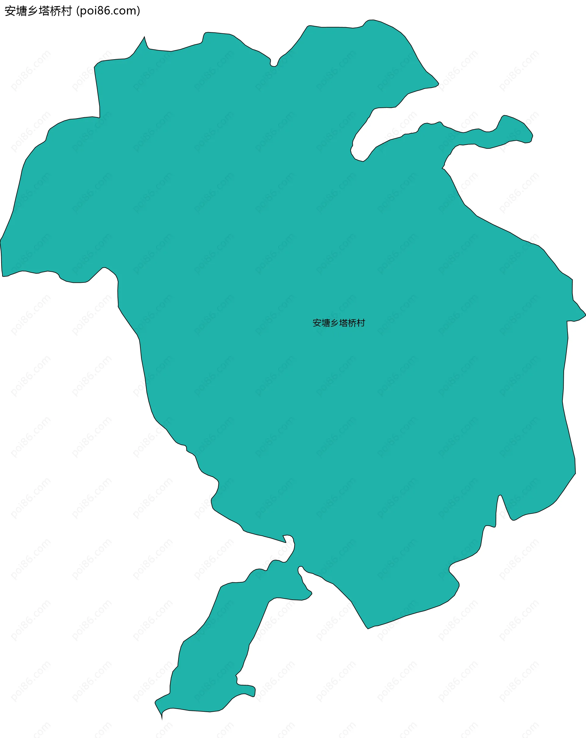 安塘乡塔桥村边界地图