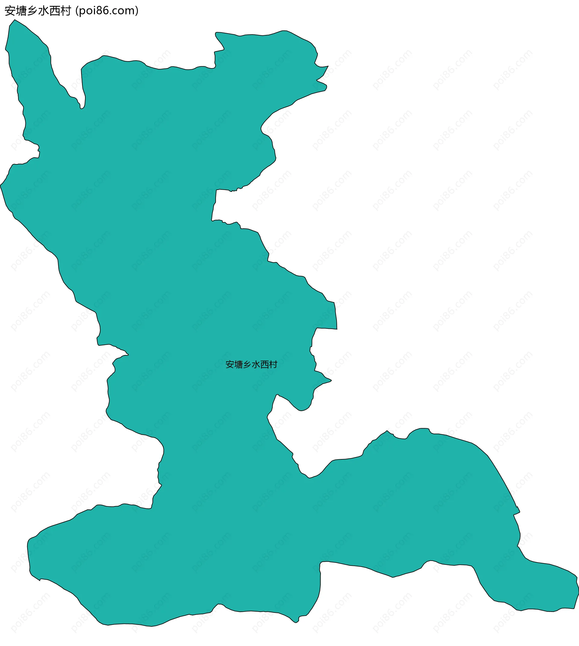 安塘乡水西村边界地图