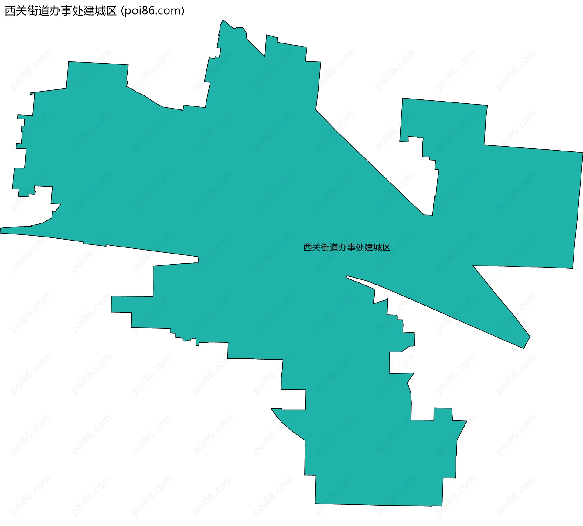 西关街道办事处建城区边界地图
