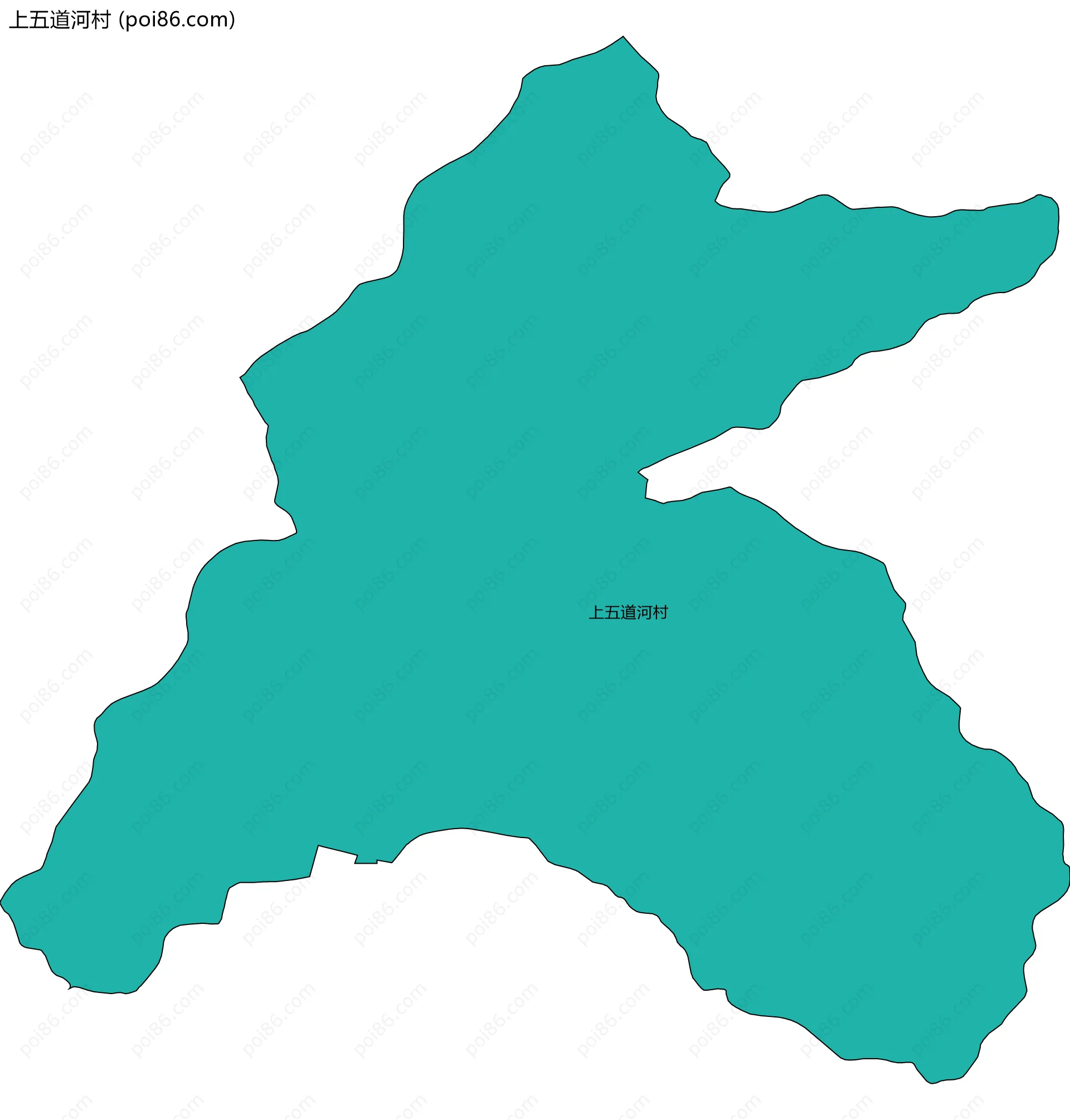 上五道河村边界地图