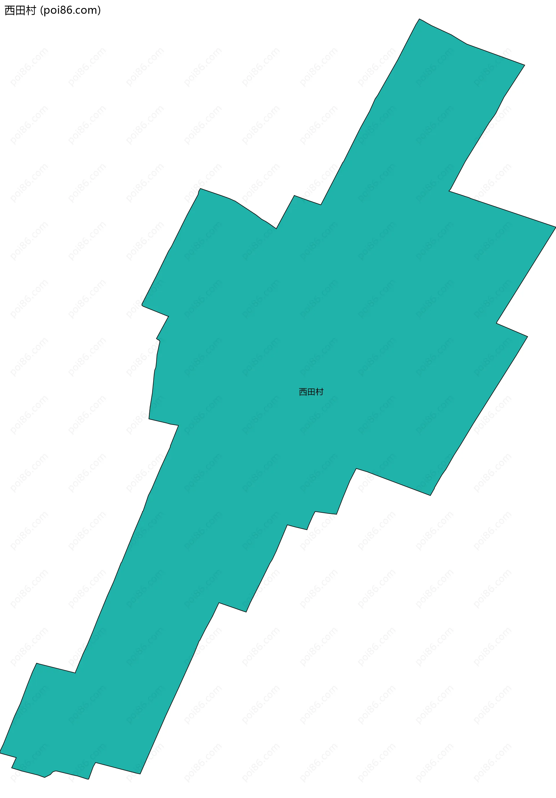 西田村边界地图