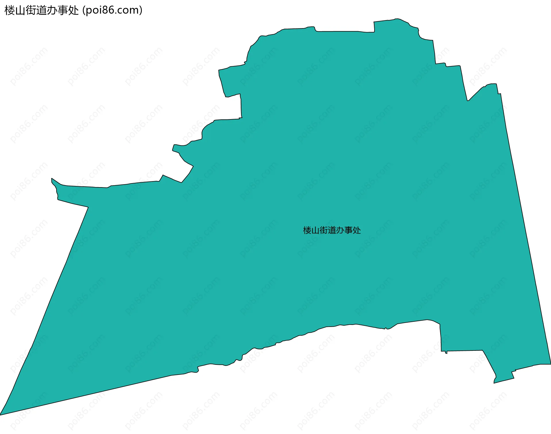 楼山街道办事处边界地图(五级行政区划)