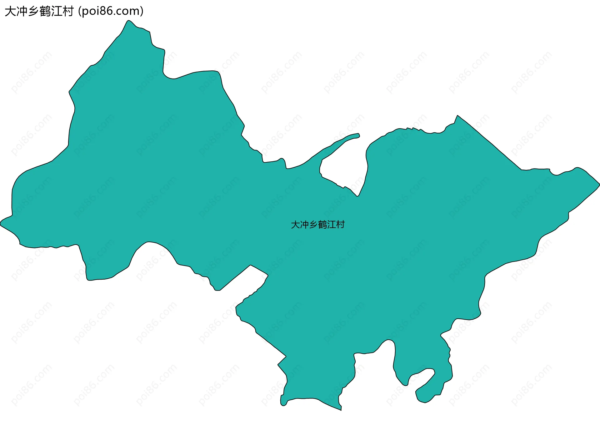 大冲乡鹤江村边界地图