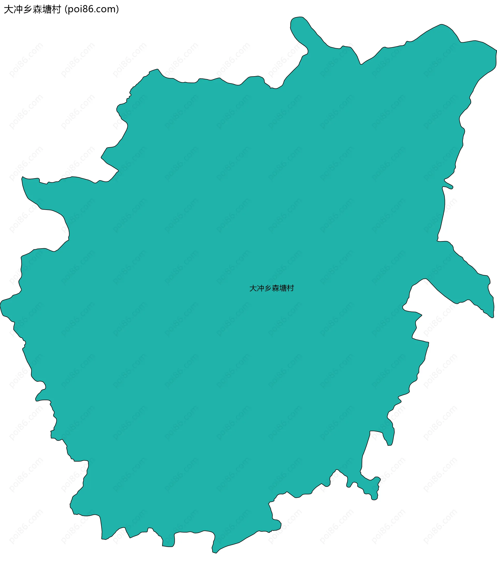 大冲乡森塘村边界地图