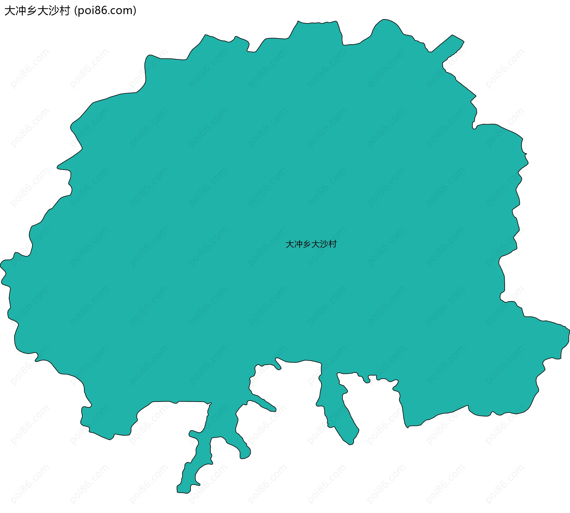 大冲乡大沙村边界地图