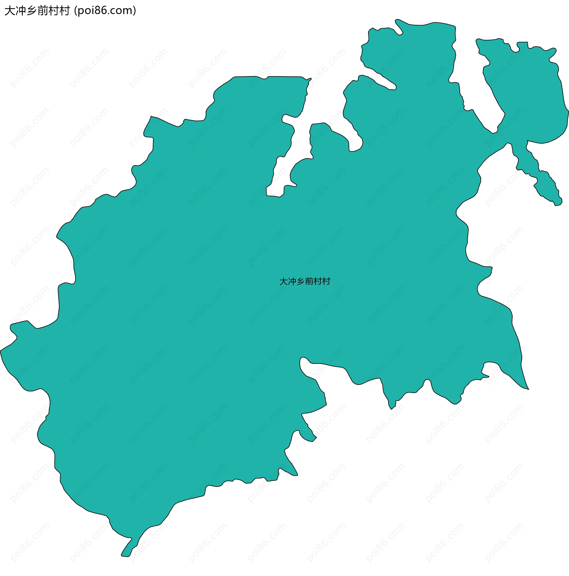 大冲乡前村村边界地图