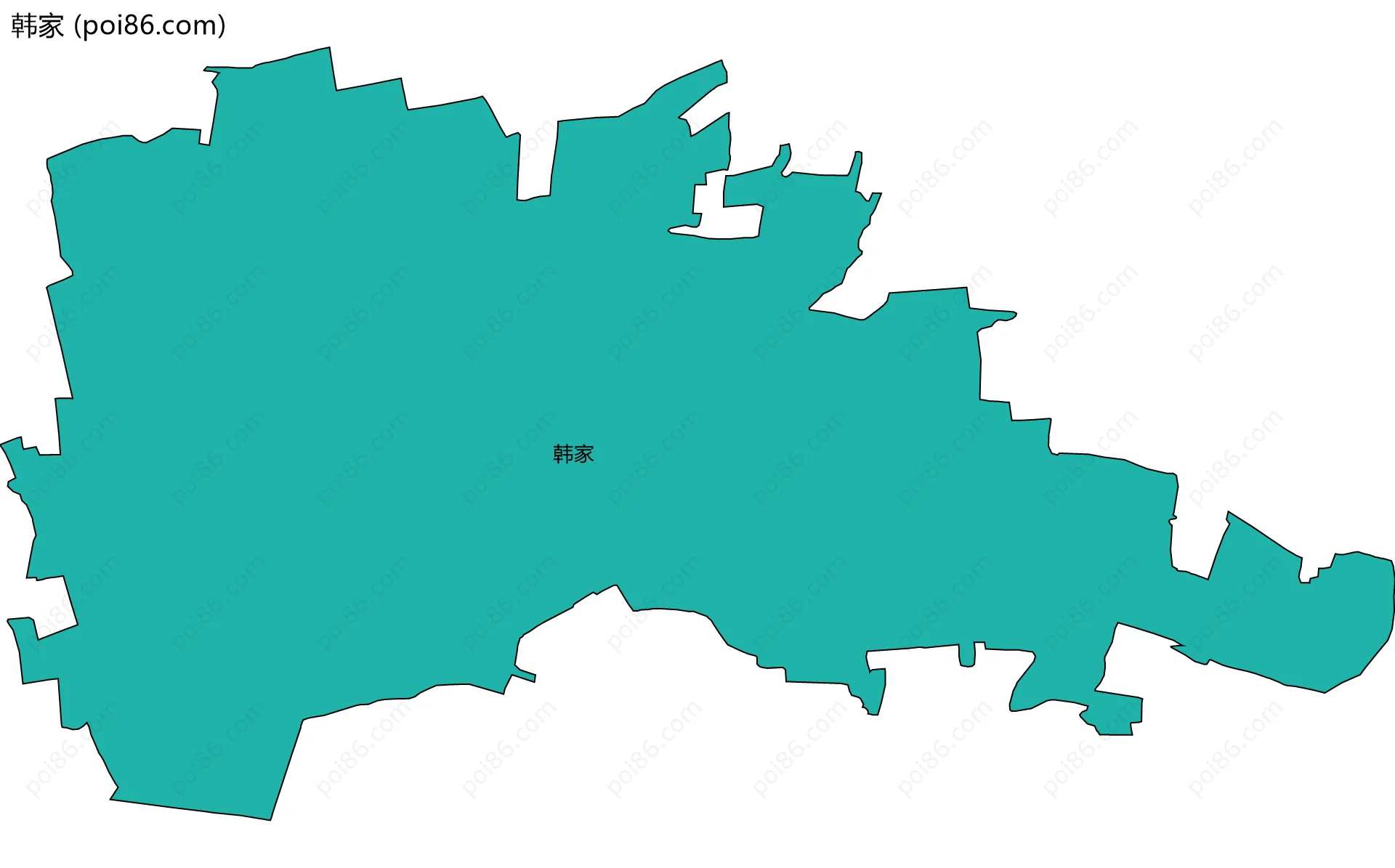 韩家边界地图