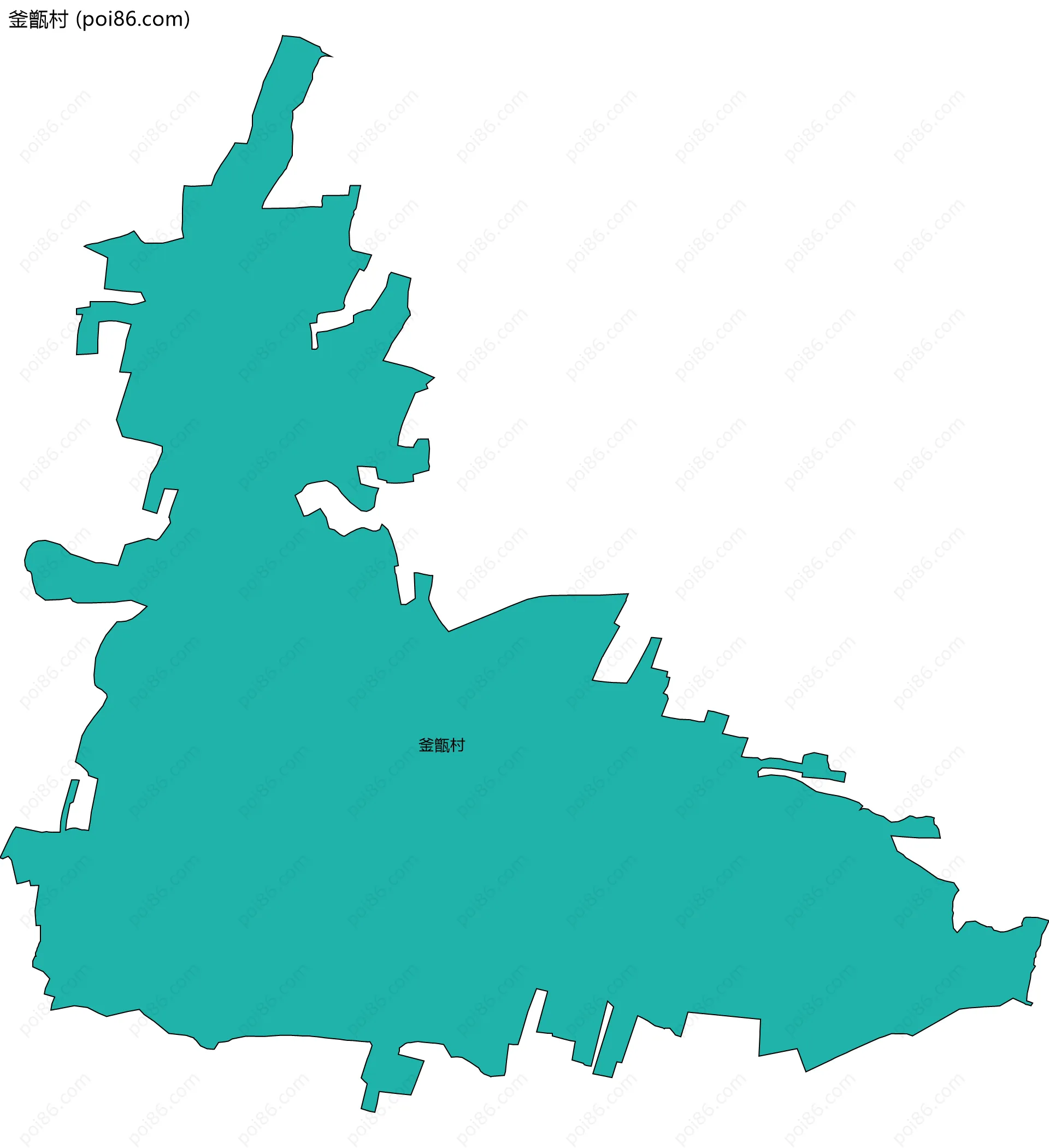 釜甑村边界地图