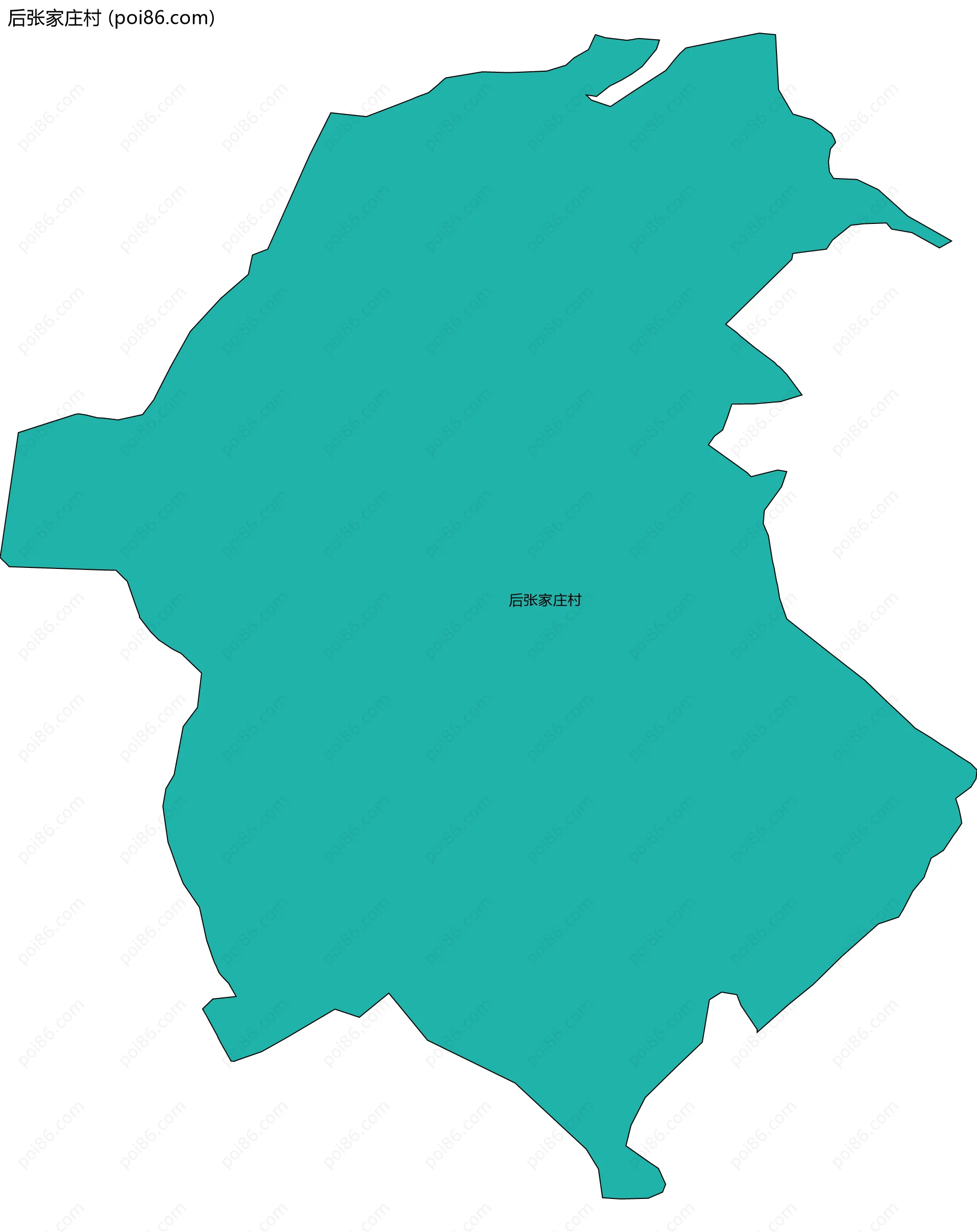 后张家庄村边界地图
