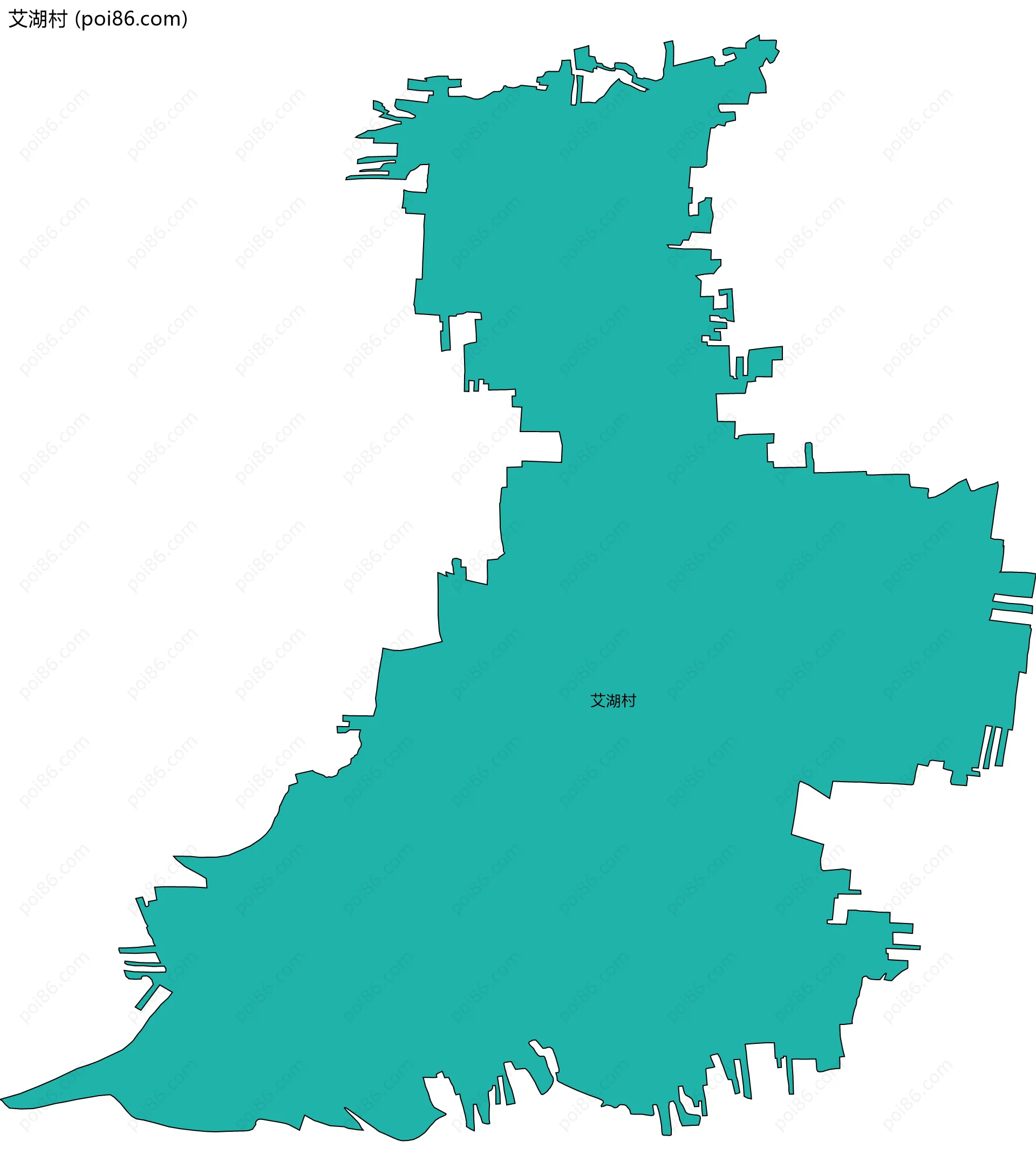 艾湖村边界地图