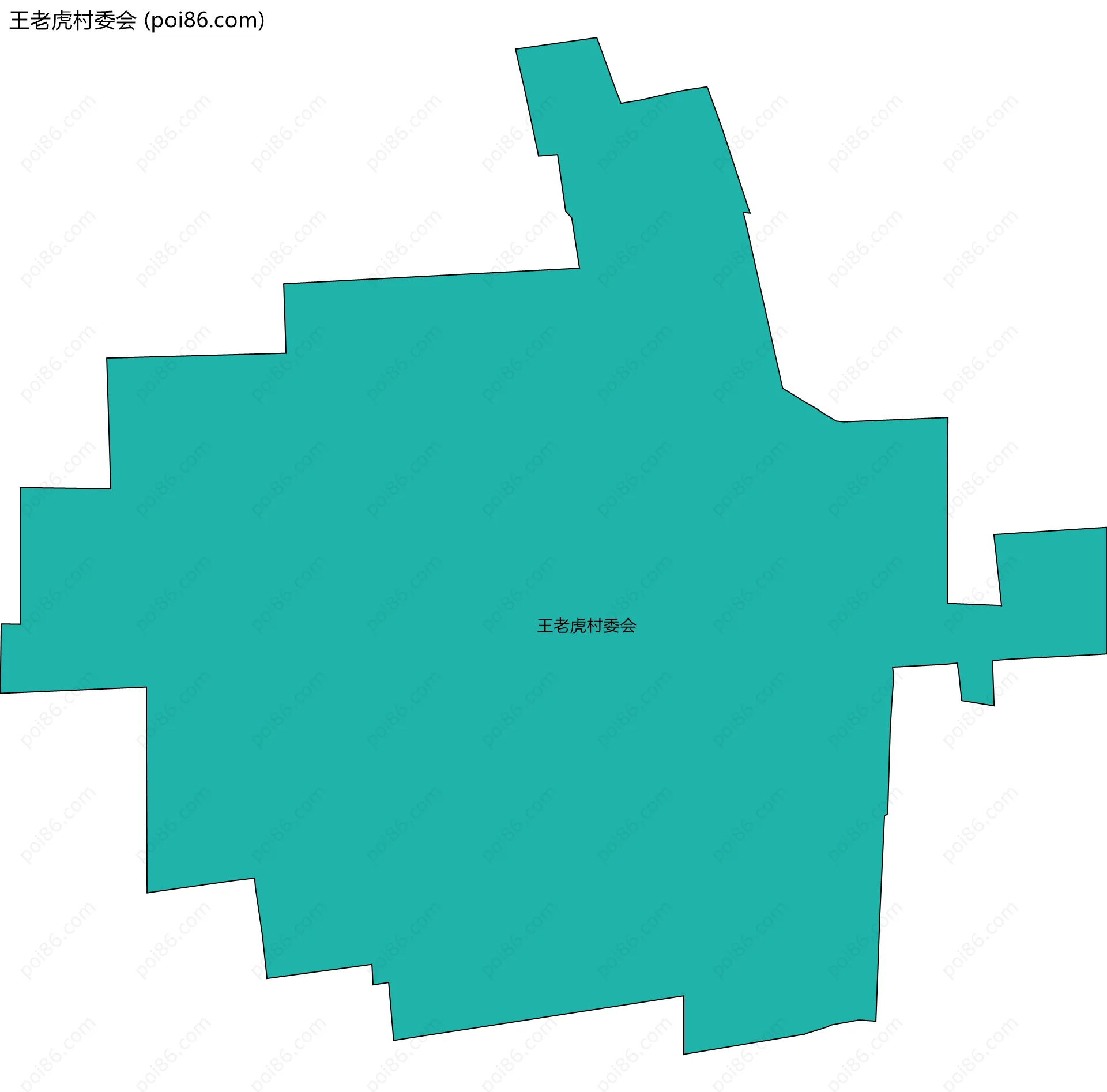 王老虎村委会边界地图