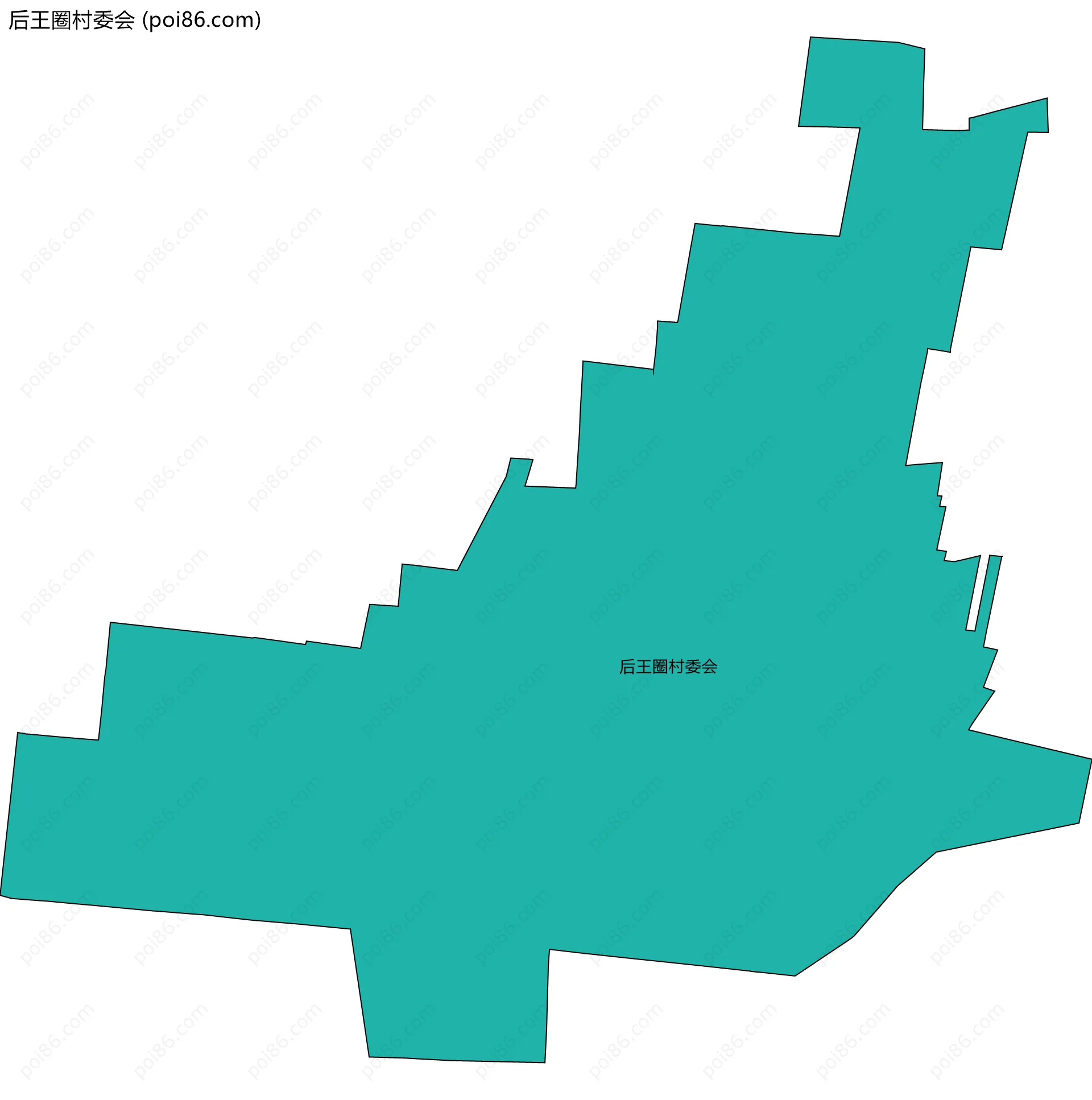 后王圈村委会边界地图