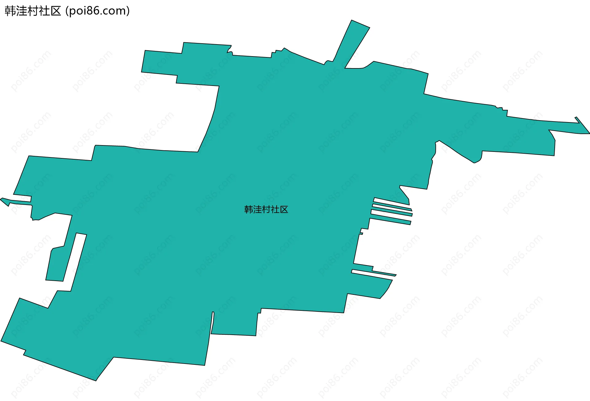 韩洼村社区边界地图
