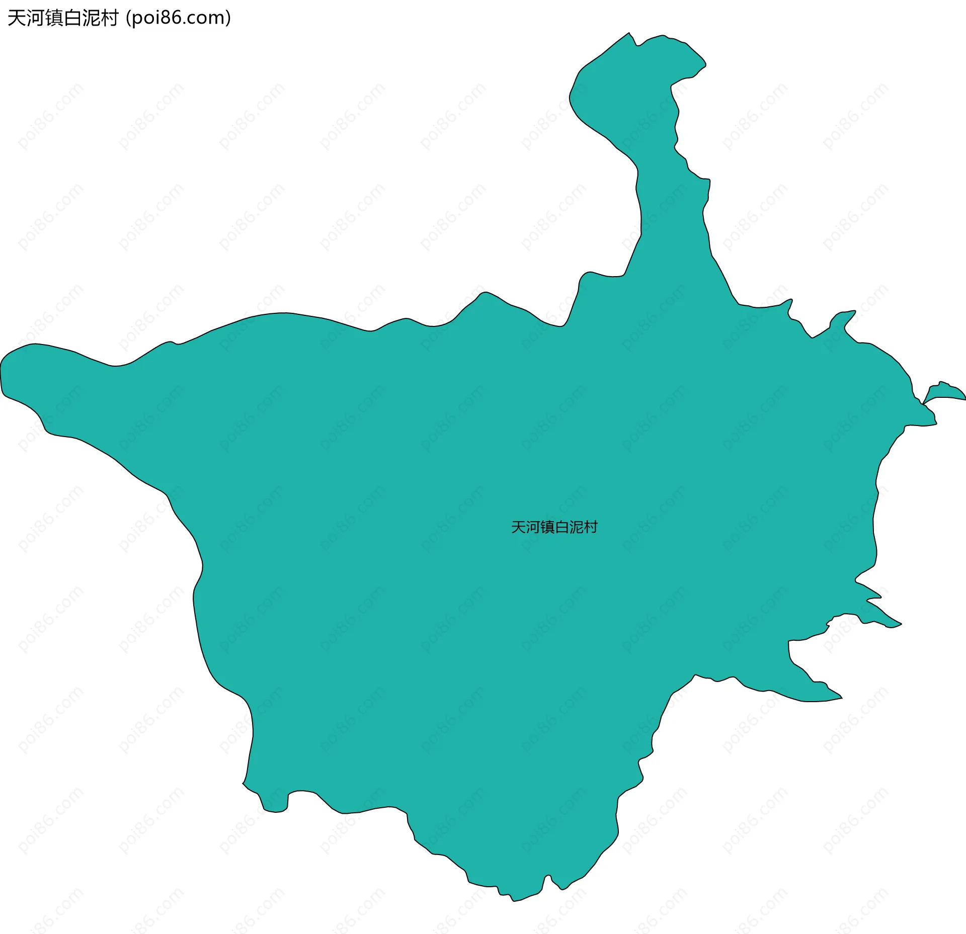 天河镇白泥村边界地图