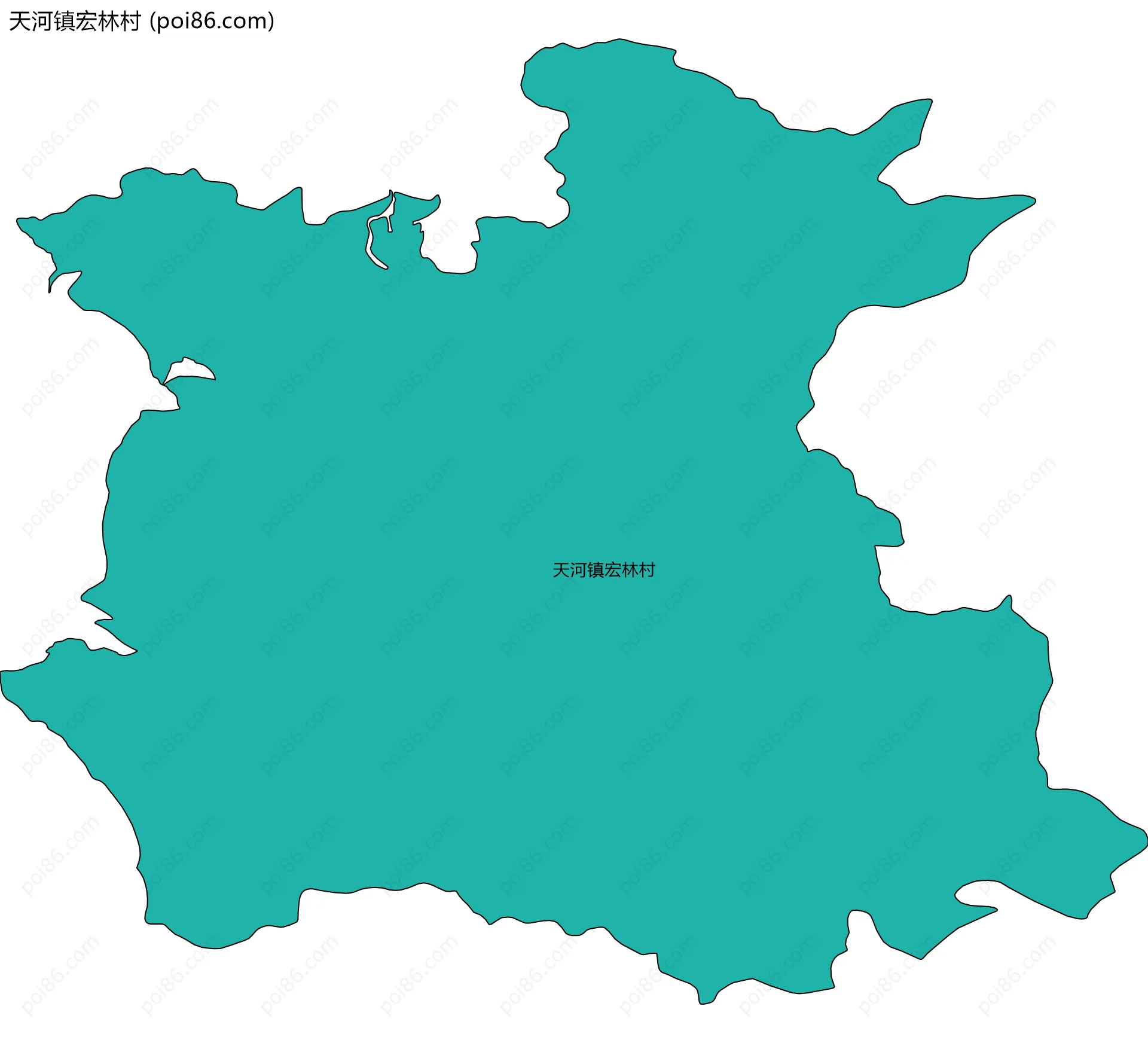 天河镇宏林村边界地图