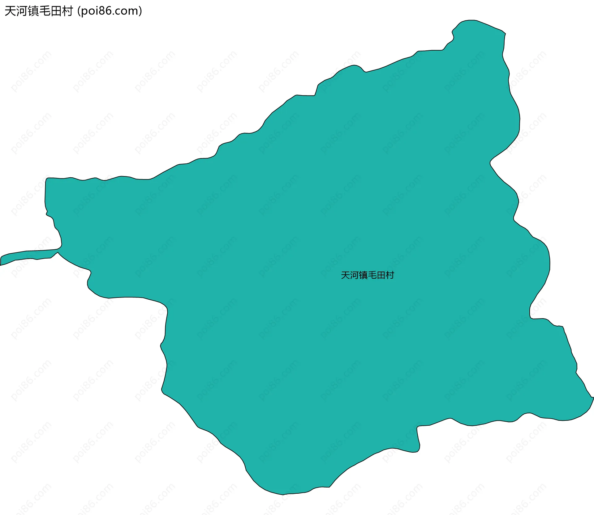 天河镇毛田村边界地图