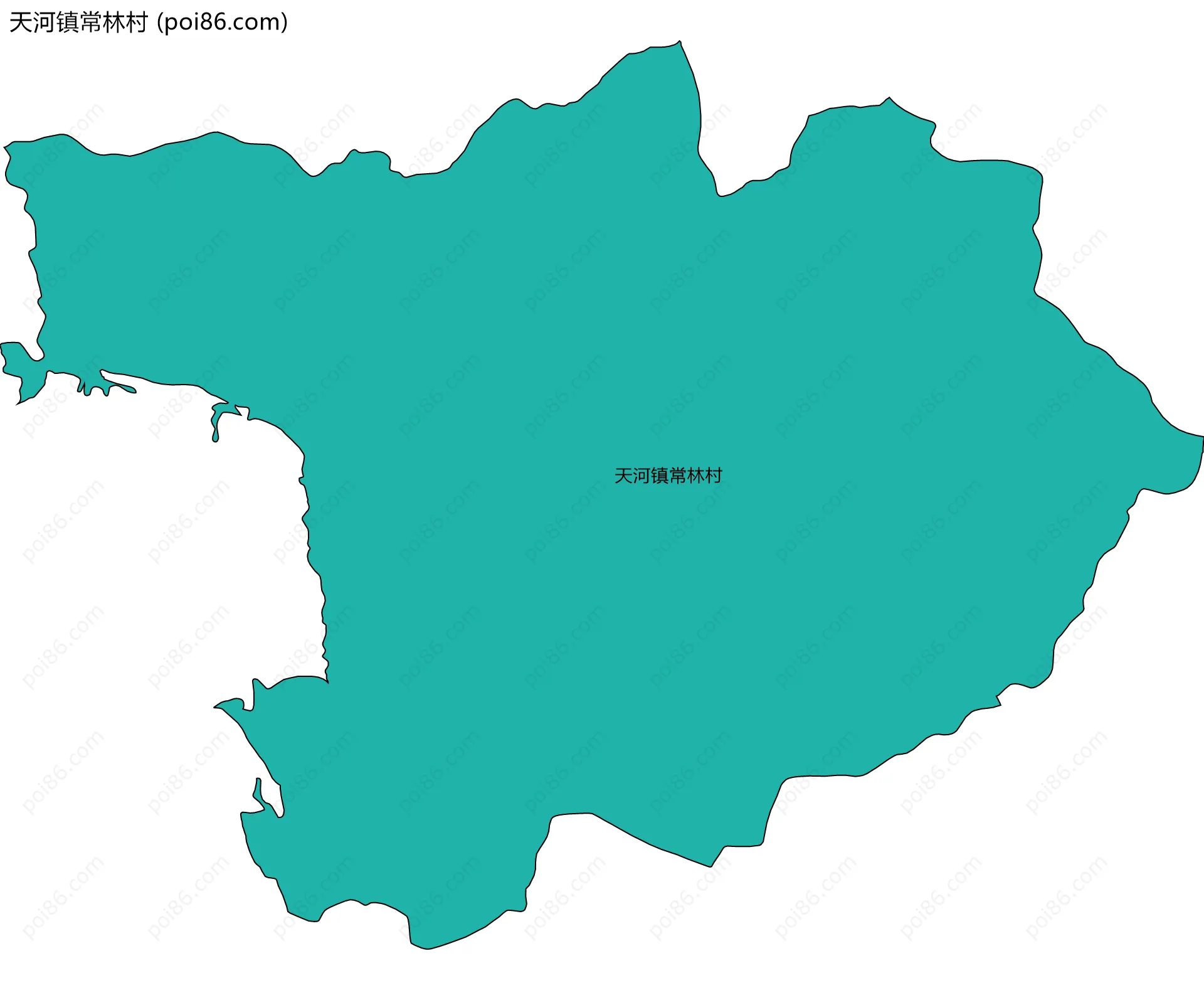 天河镇常林村边界地图