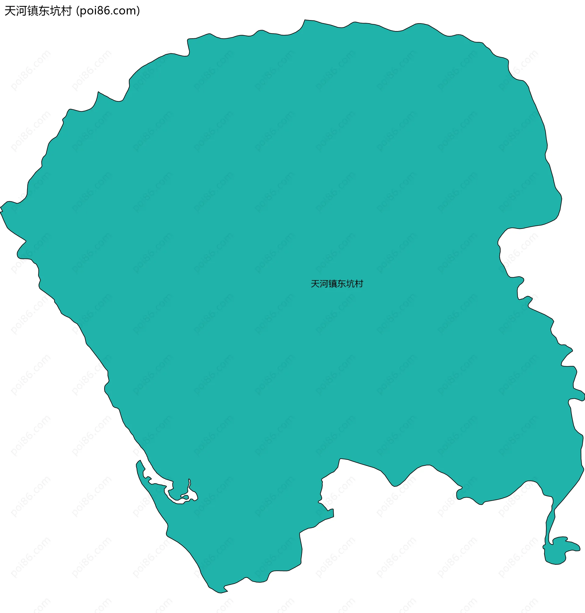 天河镇东坑村边界地图