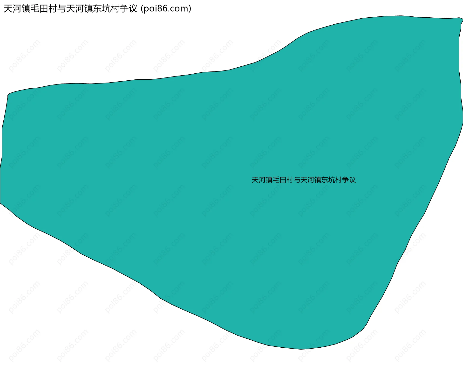 天河镇毛田村与天河镇东坑村争议边界地图