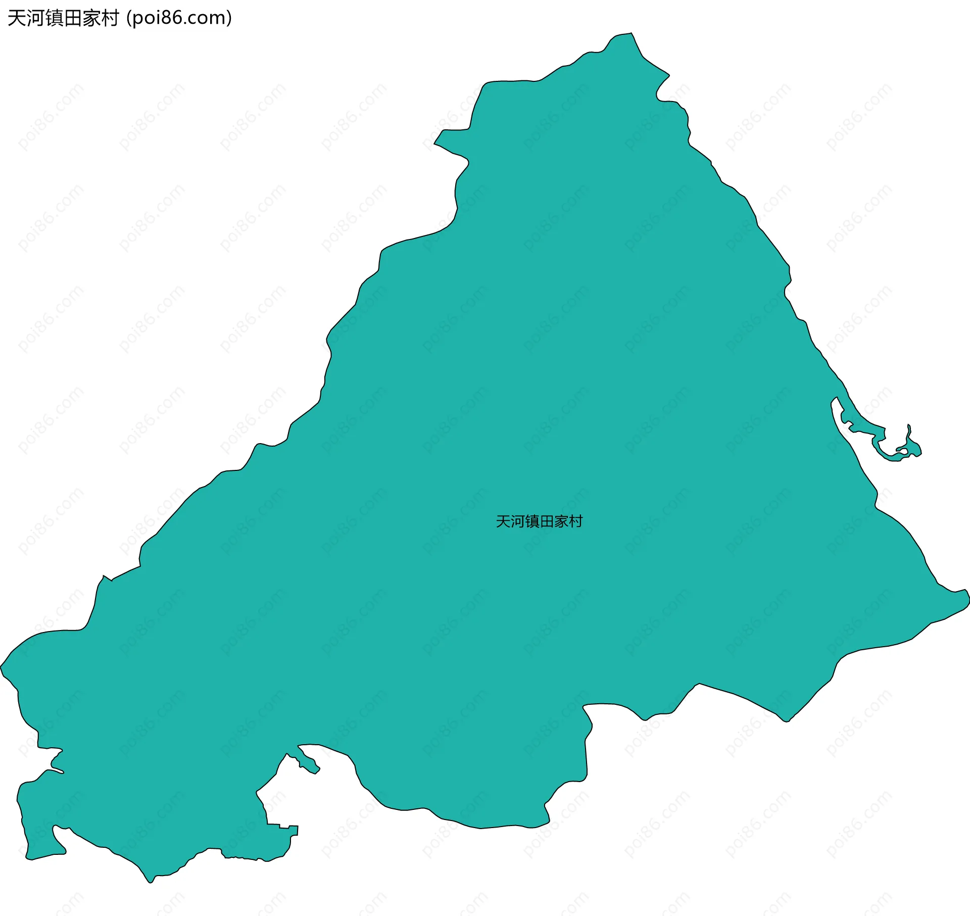 天河镇田家村边界地图