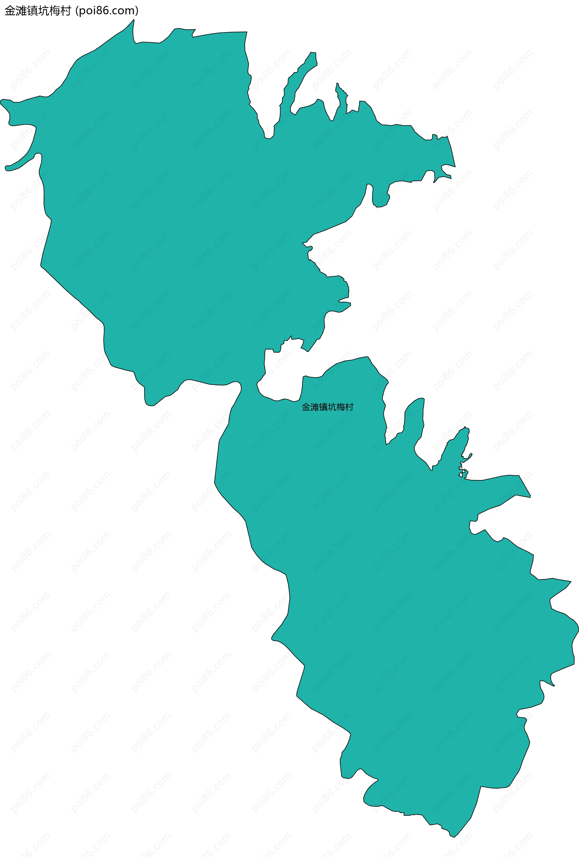 金滩镇坑梅村边界地图