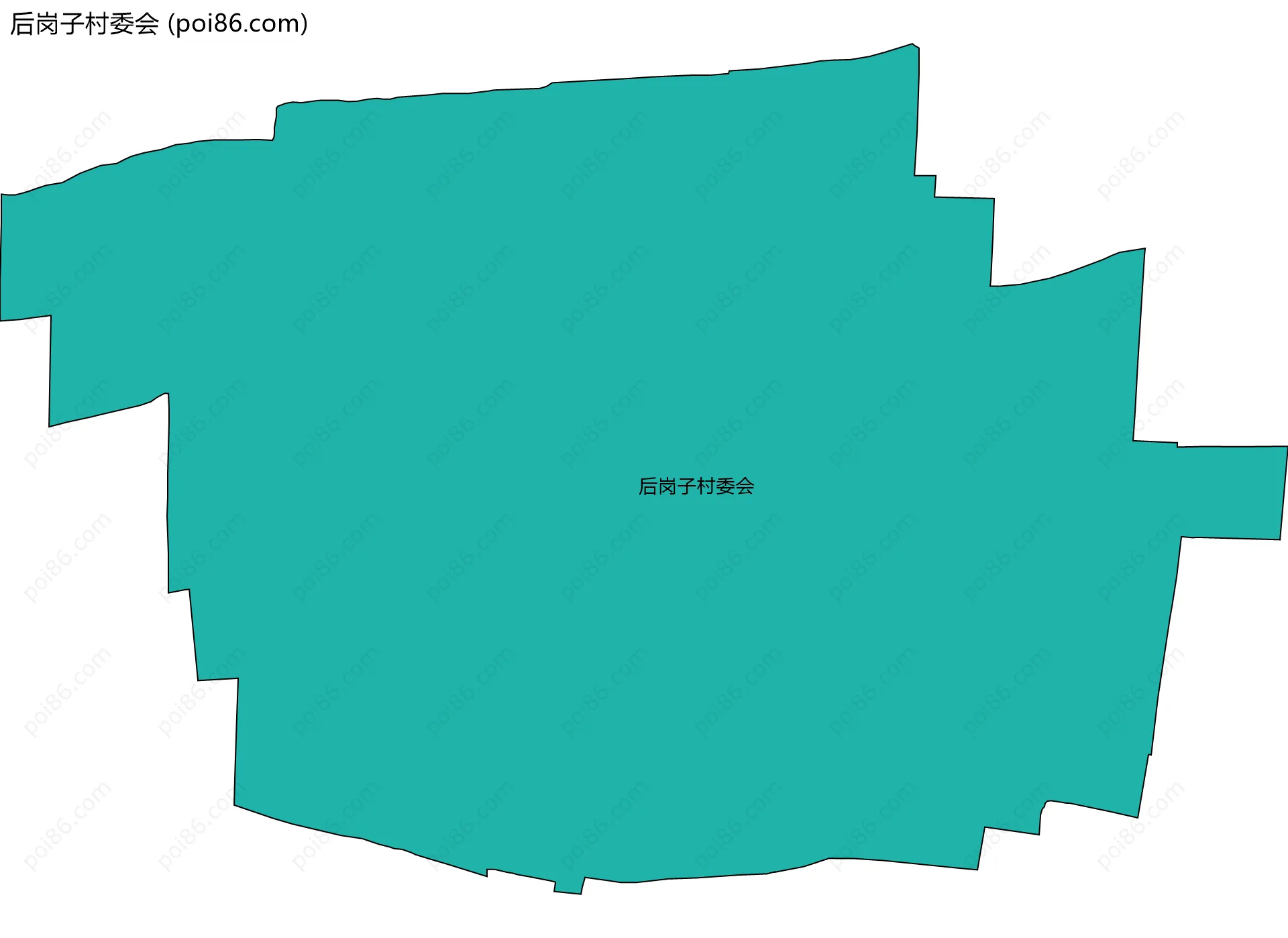 后岗子村委会边界地图