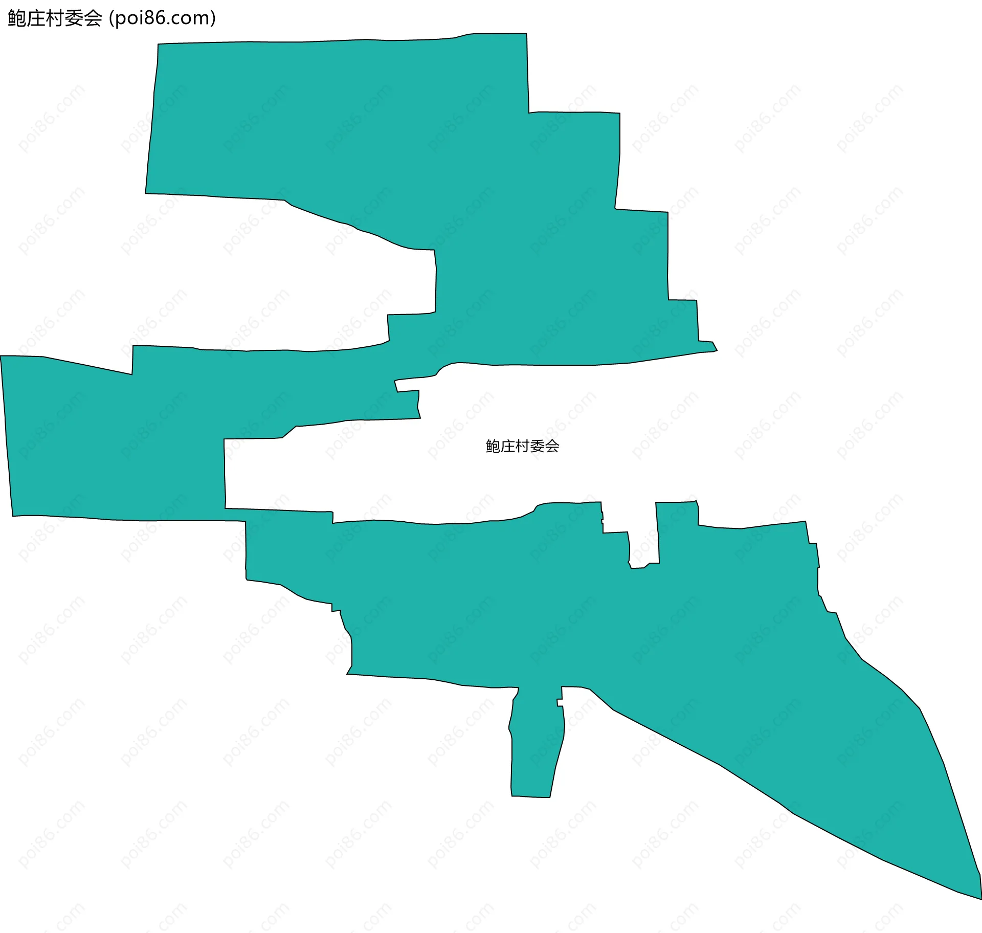 鲍庄村委会边界地图