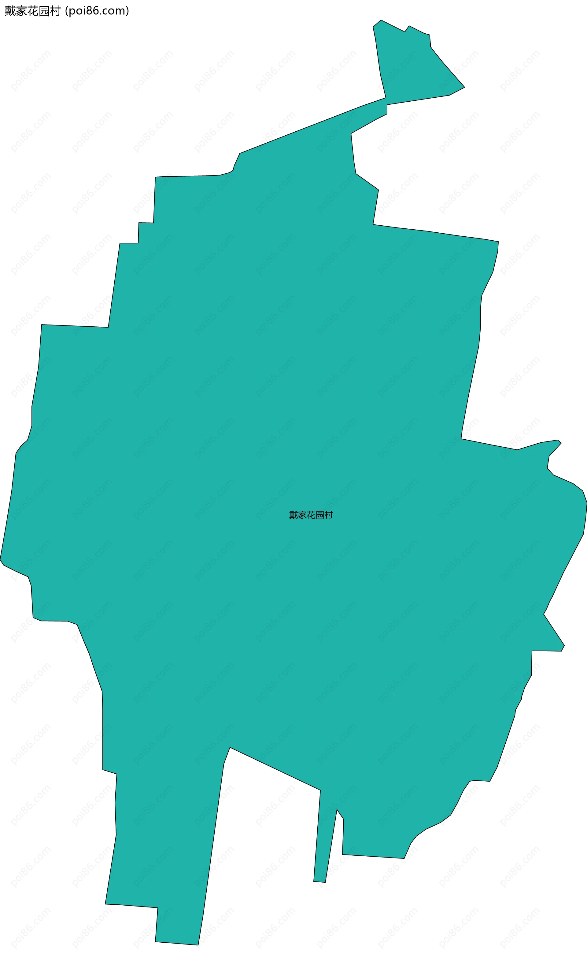 戴家花园村边界地图