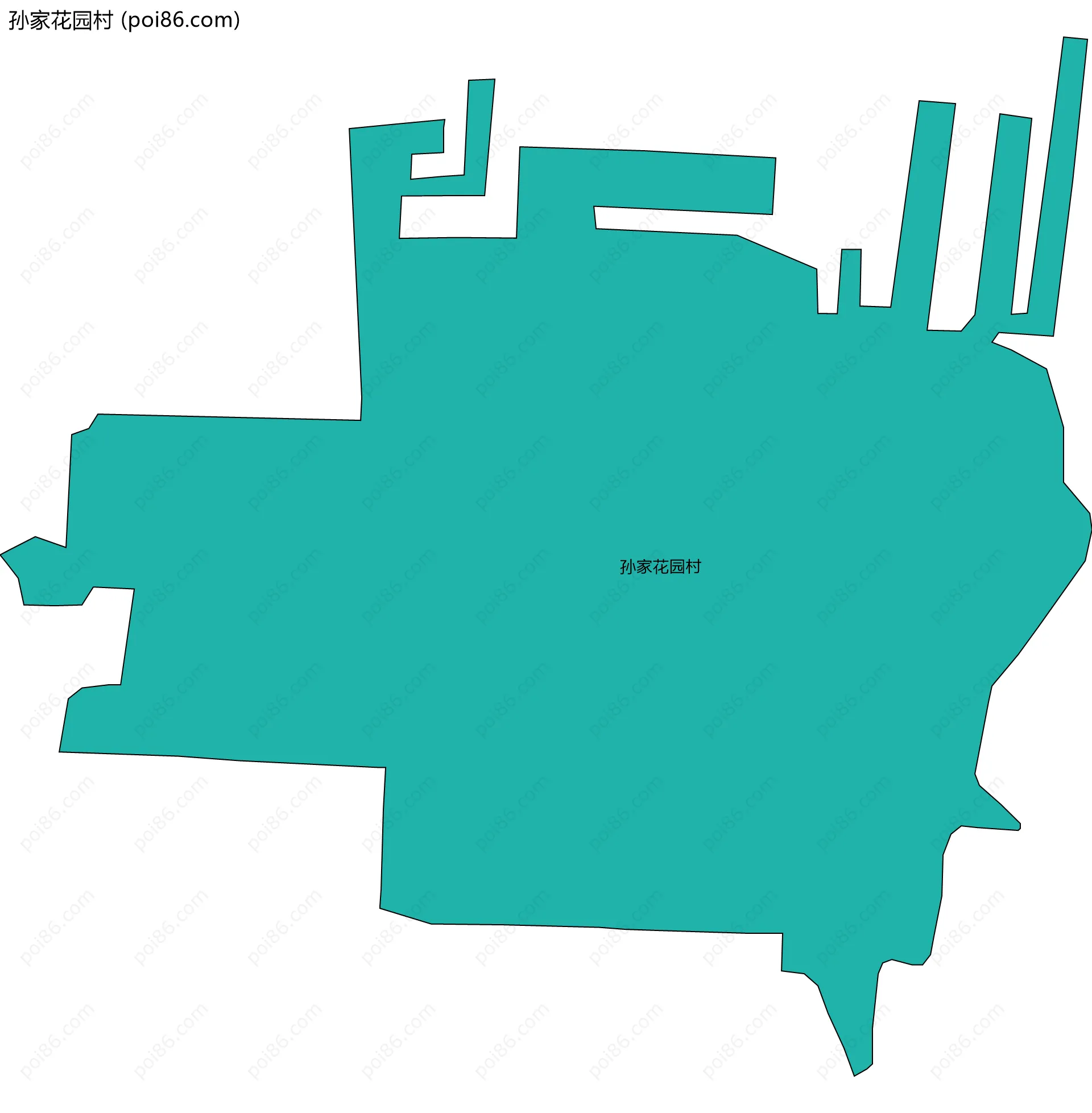 孙家花园村边界地图